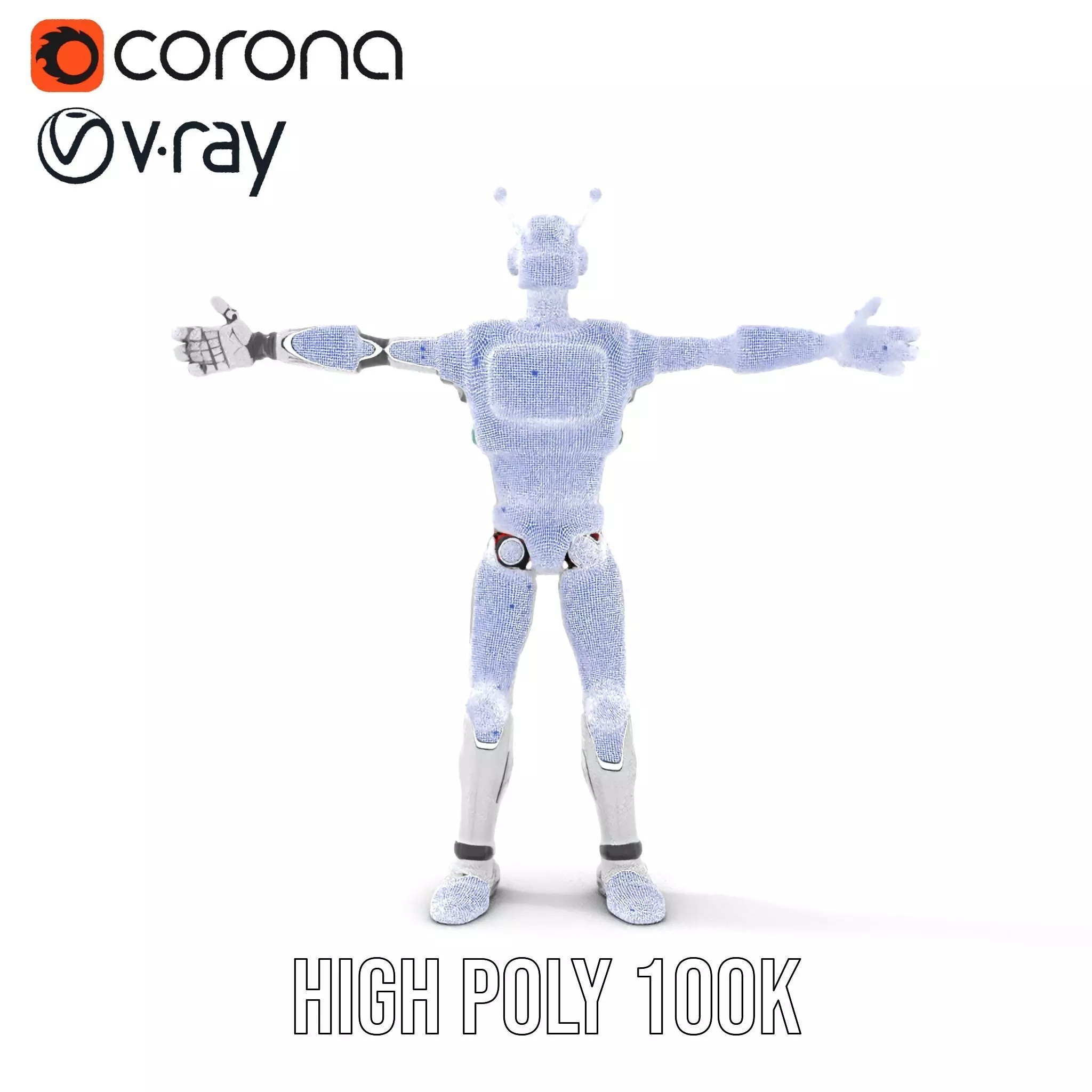Retro Robot Character Model Pack Low-poly 3D model_32