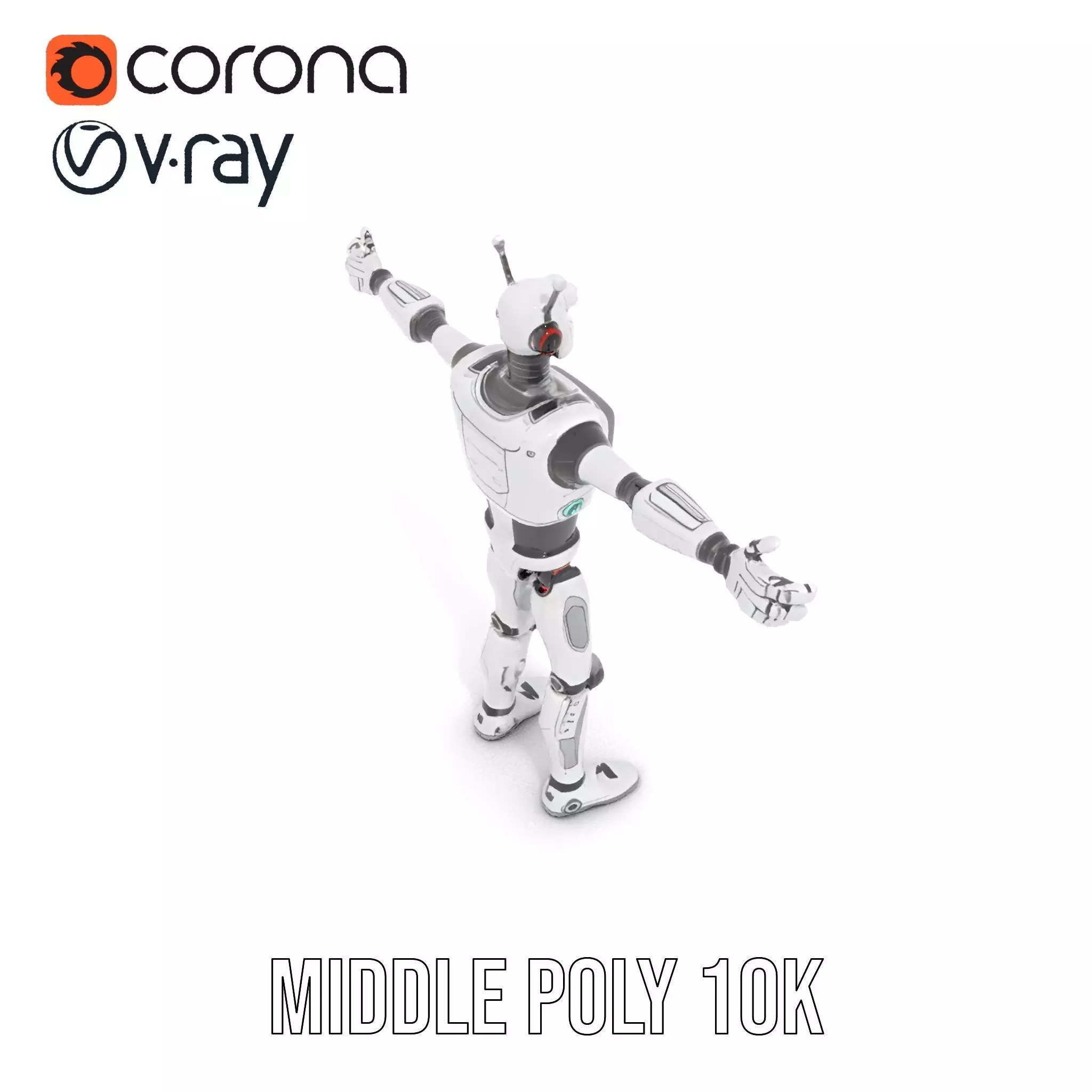 Retro Robot Character Model Pack Low-poly 3D model_6
