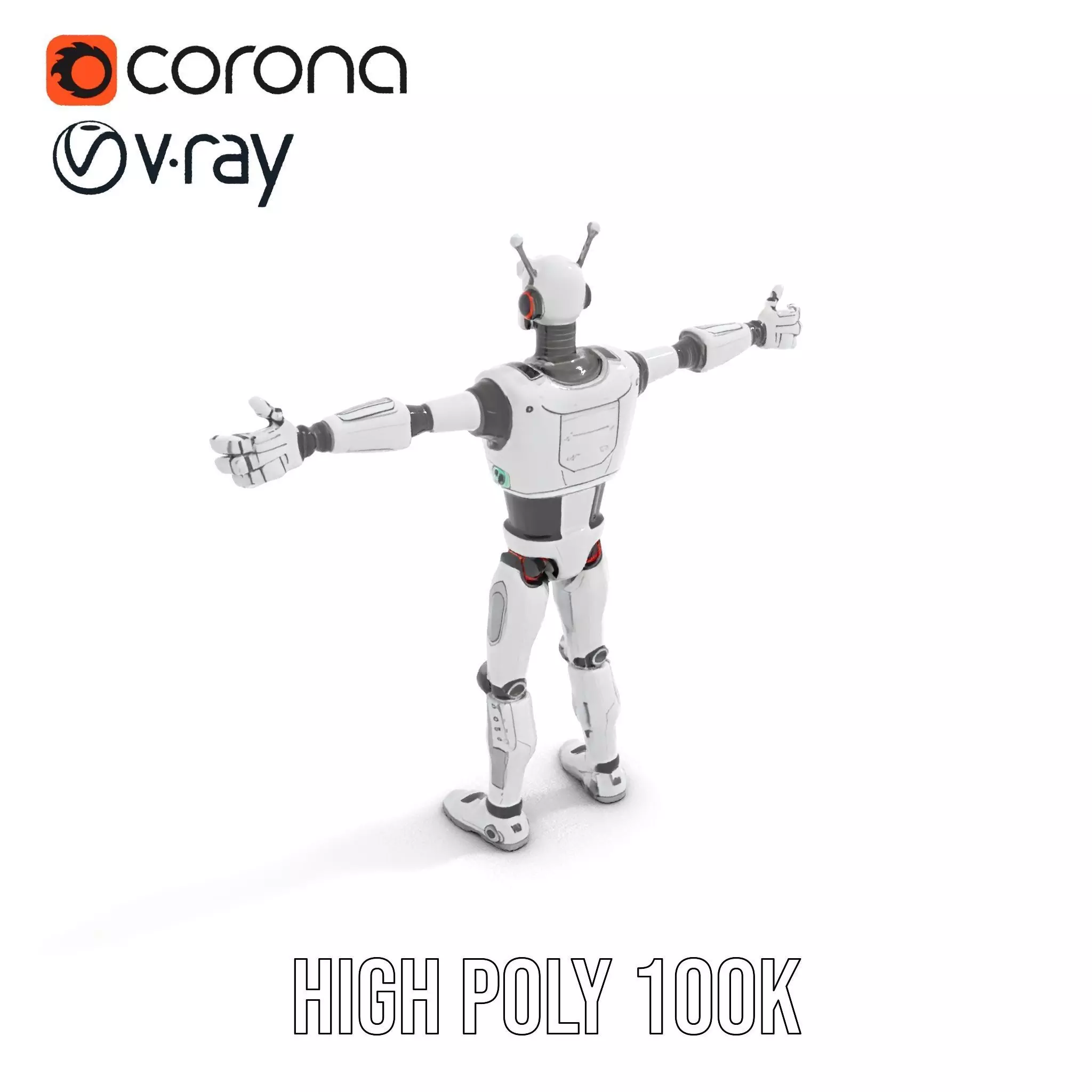 Retro Robot Character Model Pack Low-poly 3D model_11