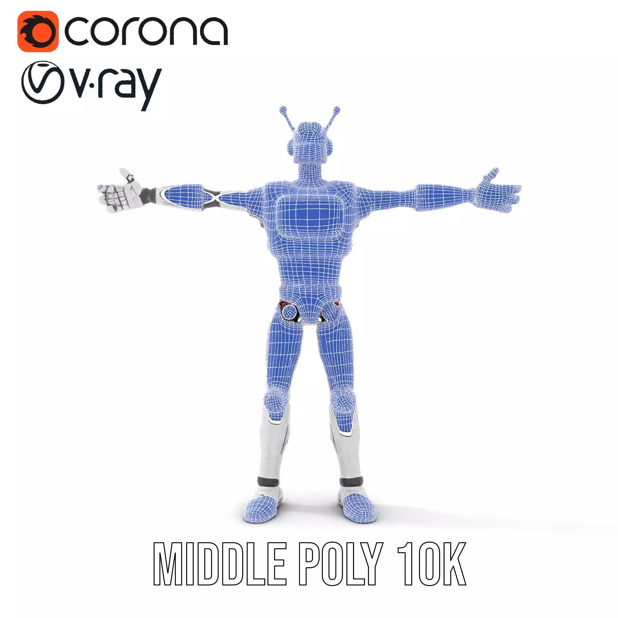 Retro Robot Character Model Pack Low-poly 3D model_30
