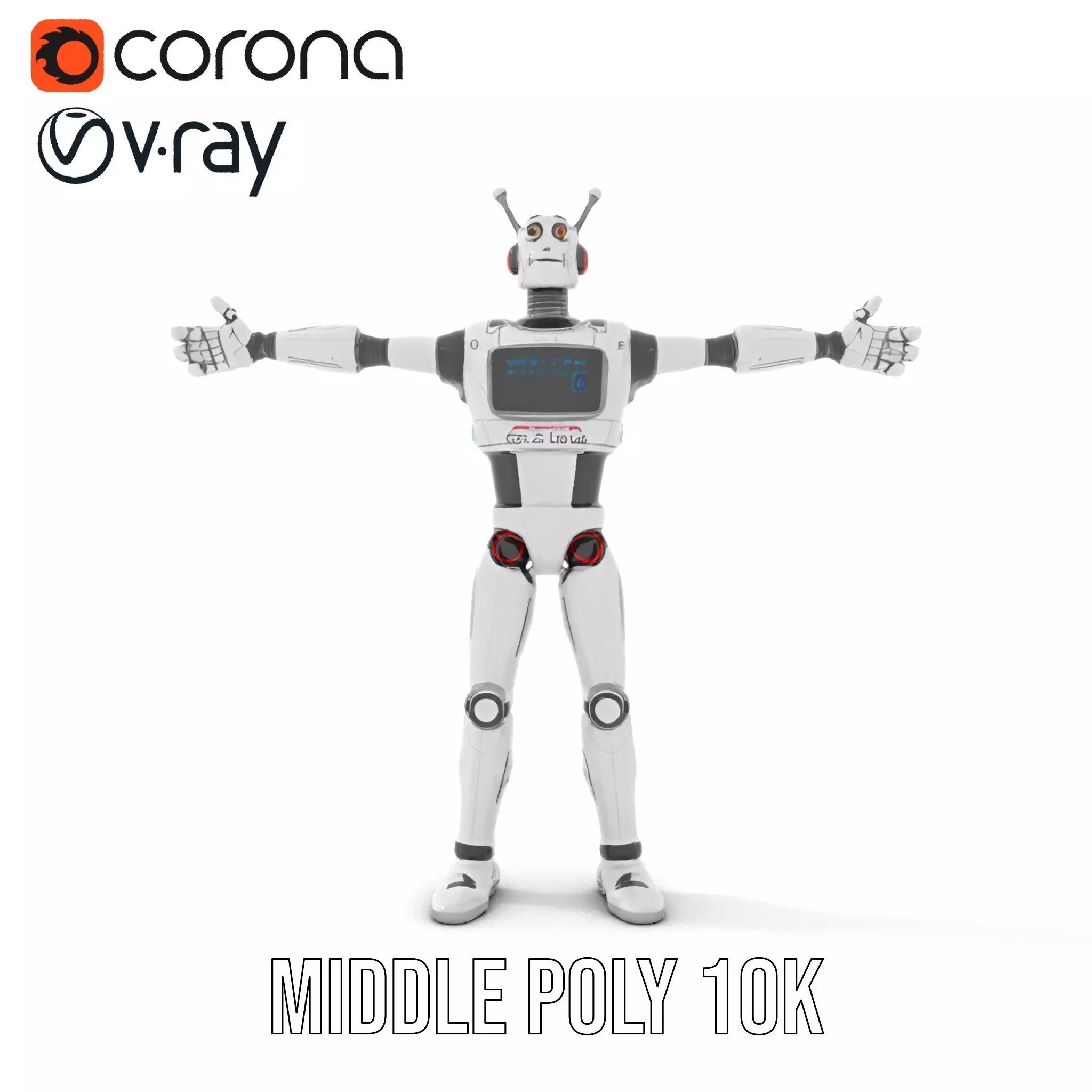 Retro Robot Character Model Pack Low-poly 3D model_24