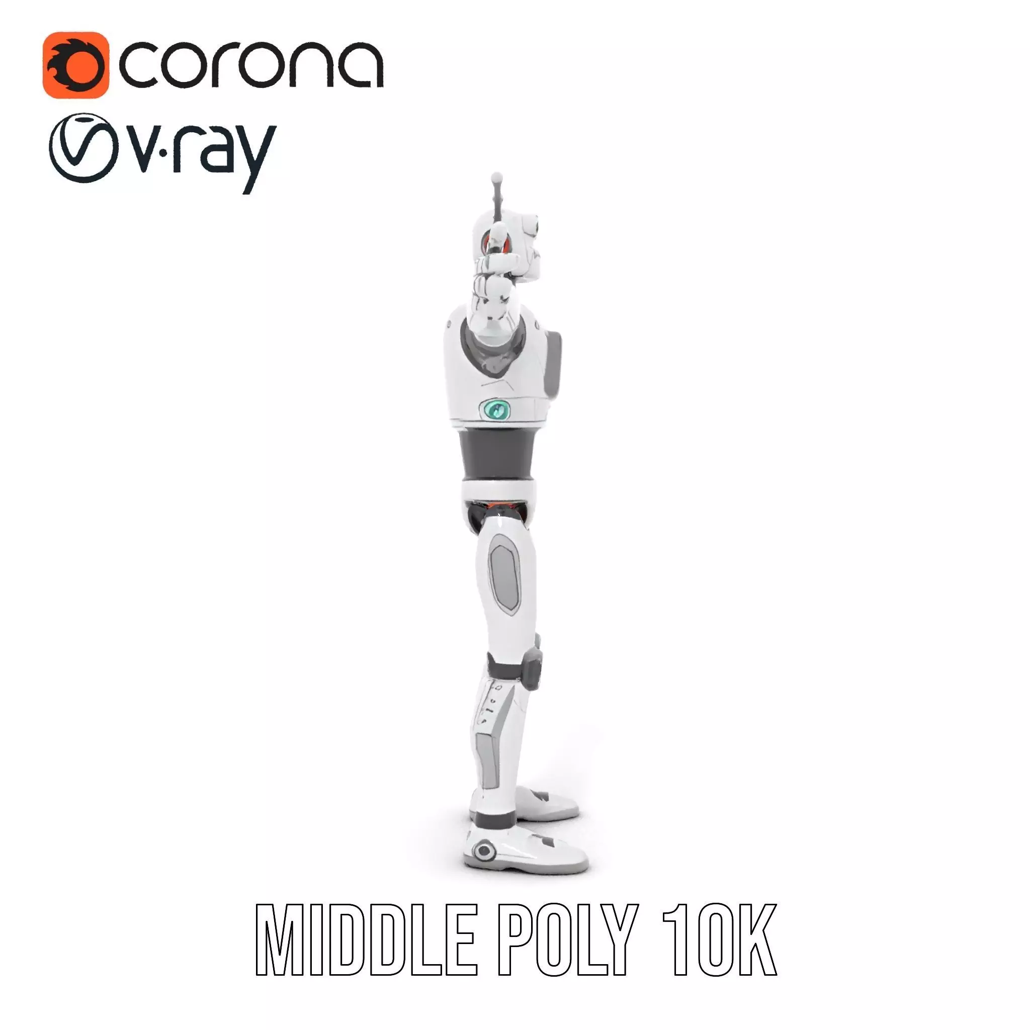 Retro Robot Character Model Pack Low-poly 3D model_18