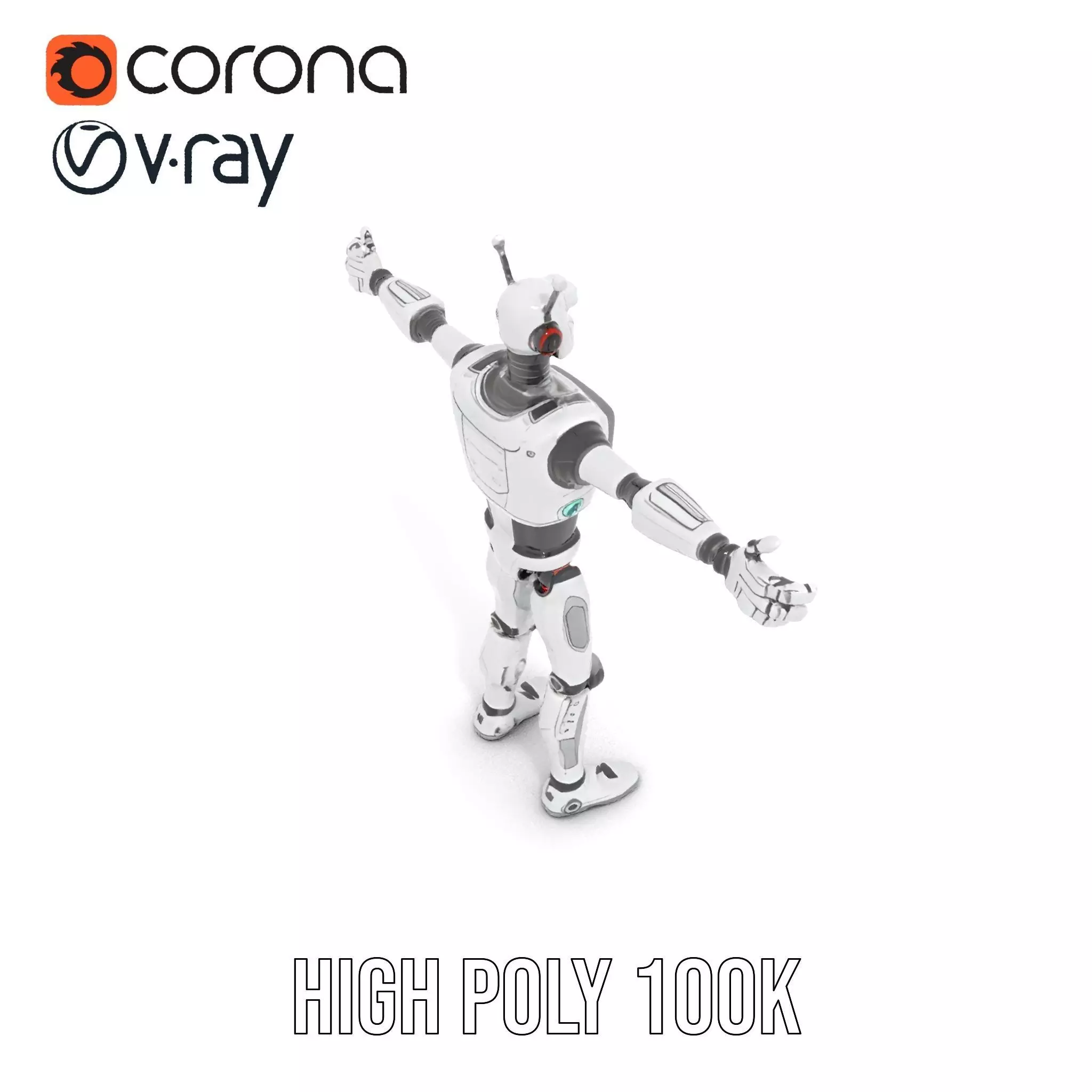 Retro Robot Character Model Pack Low-poly 3D model_14