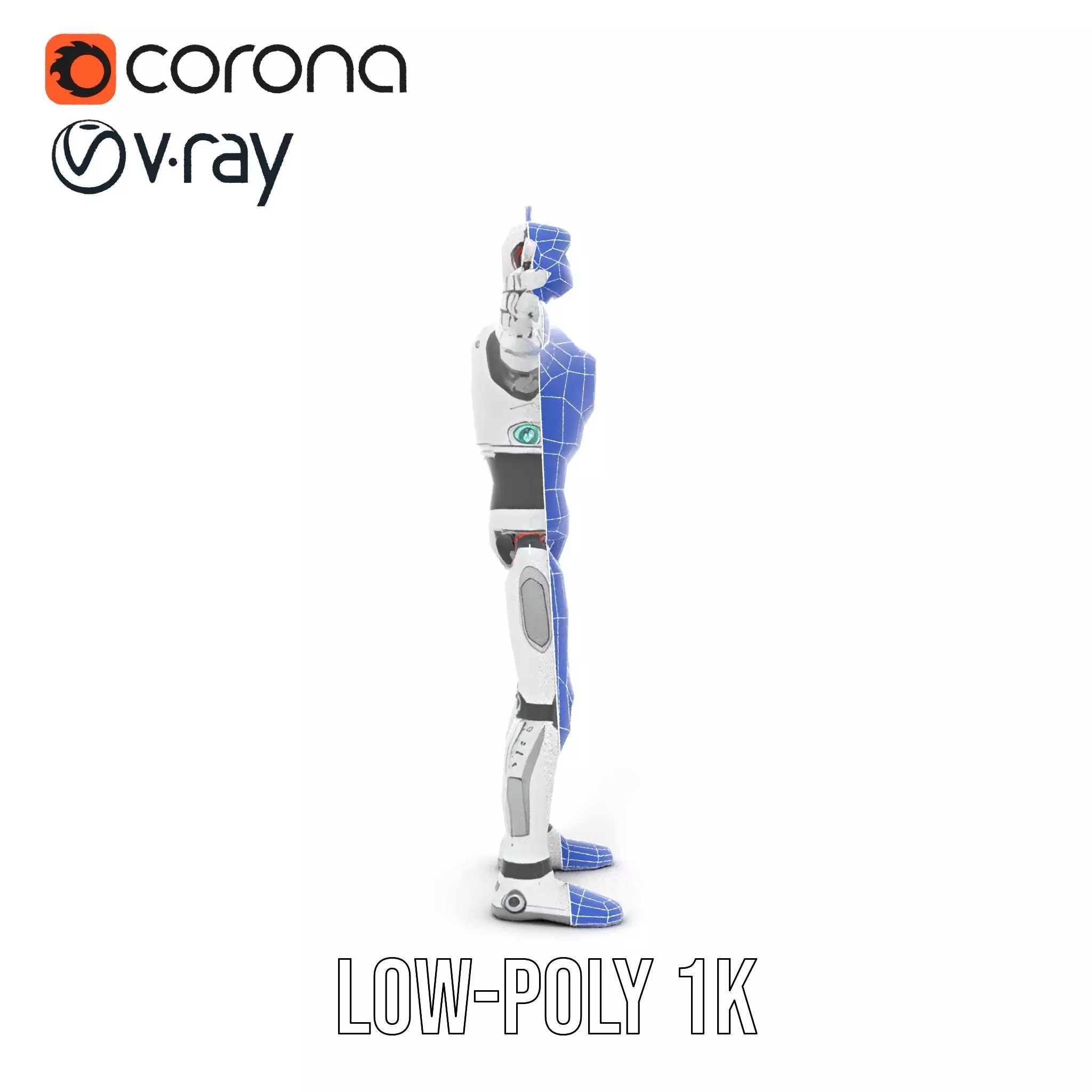 Retro Robot Character Model Pack Low-poly 3D model_28