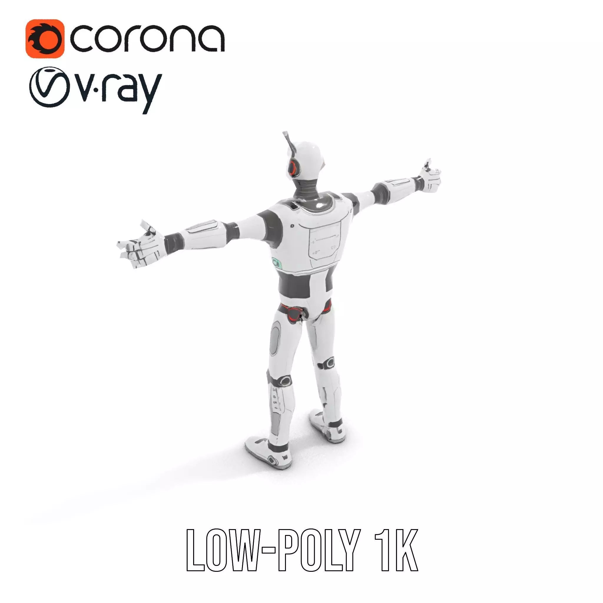 Retro Robot Character Model Pack Low-poly 3D model_8