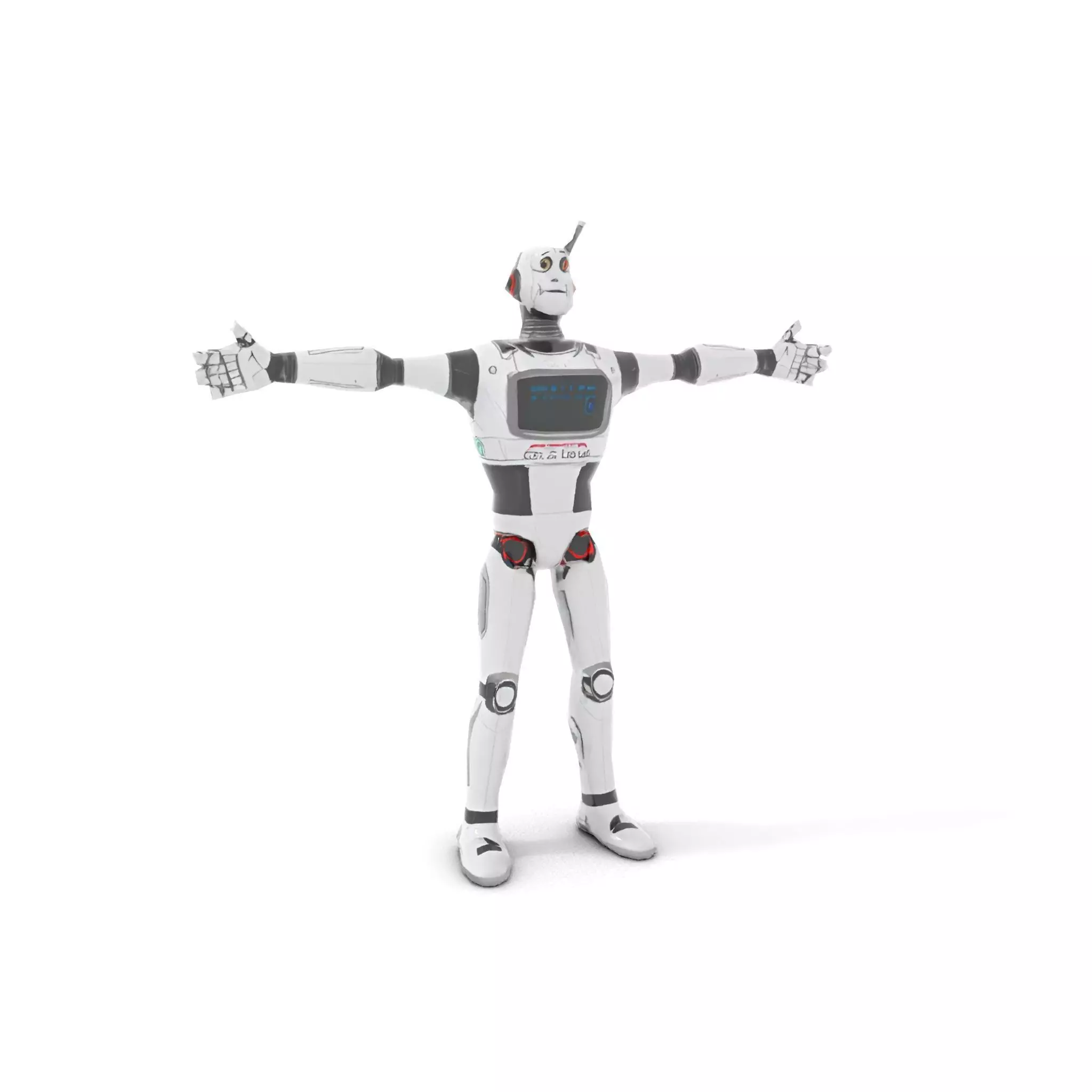 Retro Robot Character Model Pack Low-poly 3D model_10
