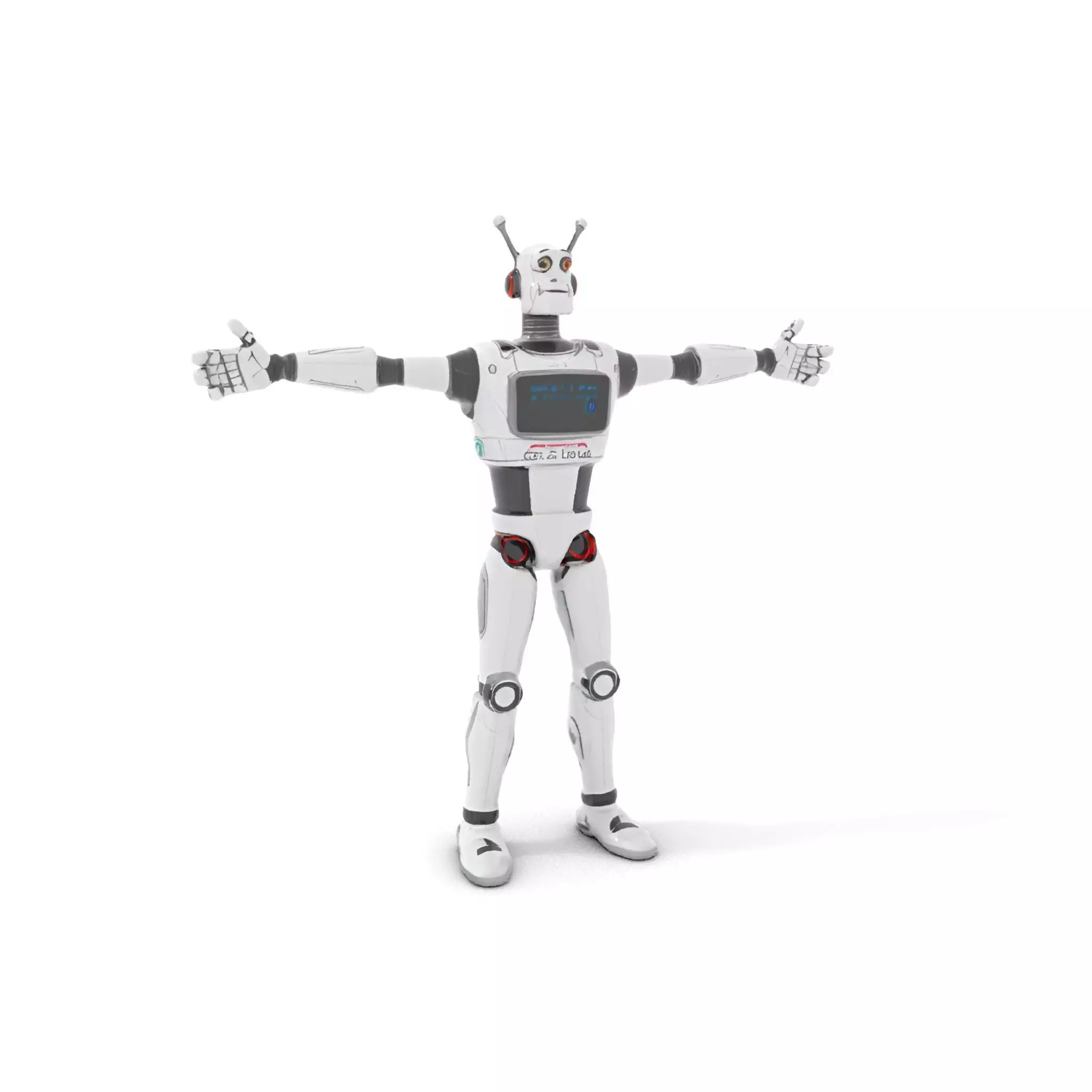 Retro Robot Character Model Pack Low-poly 3D model_9