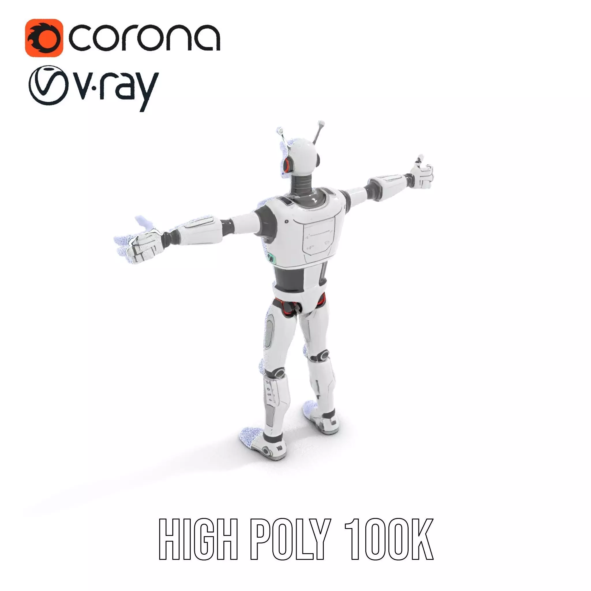 Retro Robot Character Model Pack Low-poly 3D model_29
