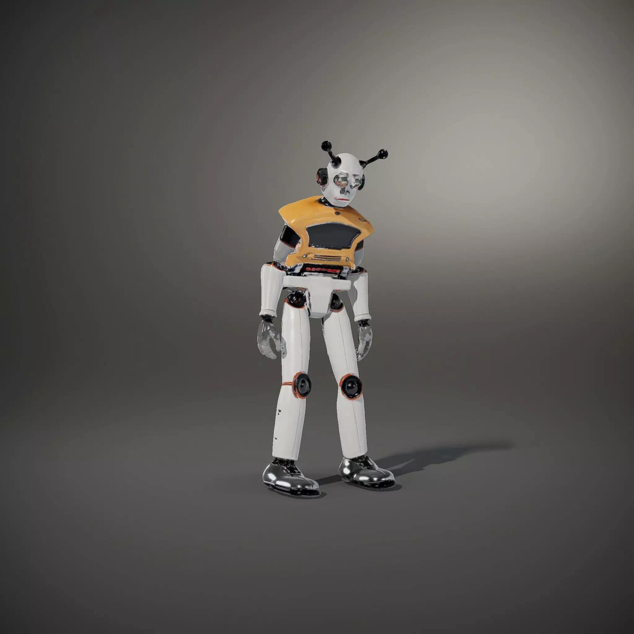 Retro Robot Character Model Pack Low-poly 3D model_33