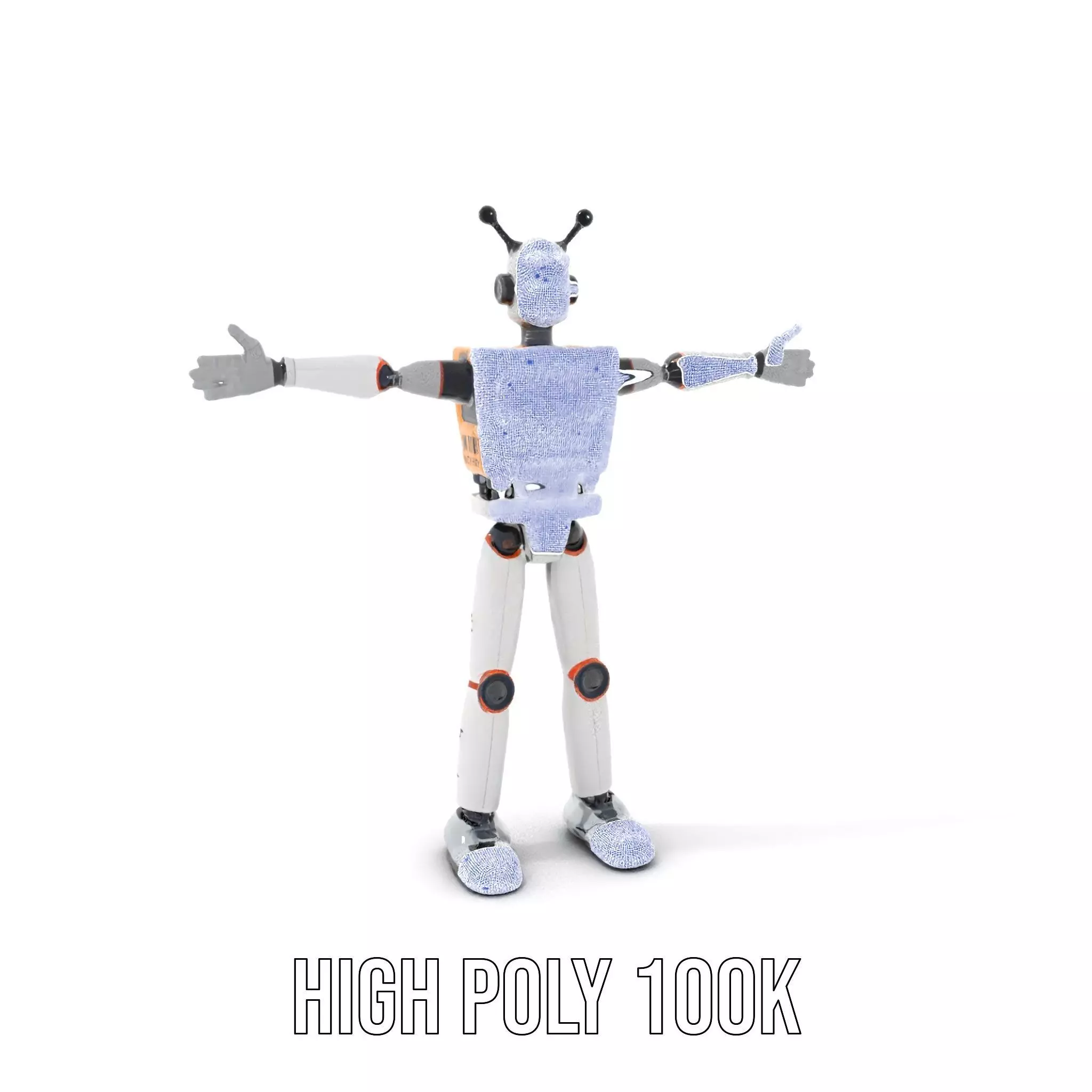 Retro Robot Character Model Pack Low-poly 3D model_4