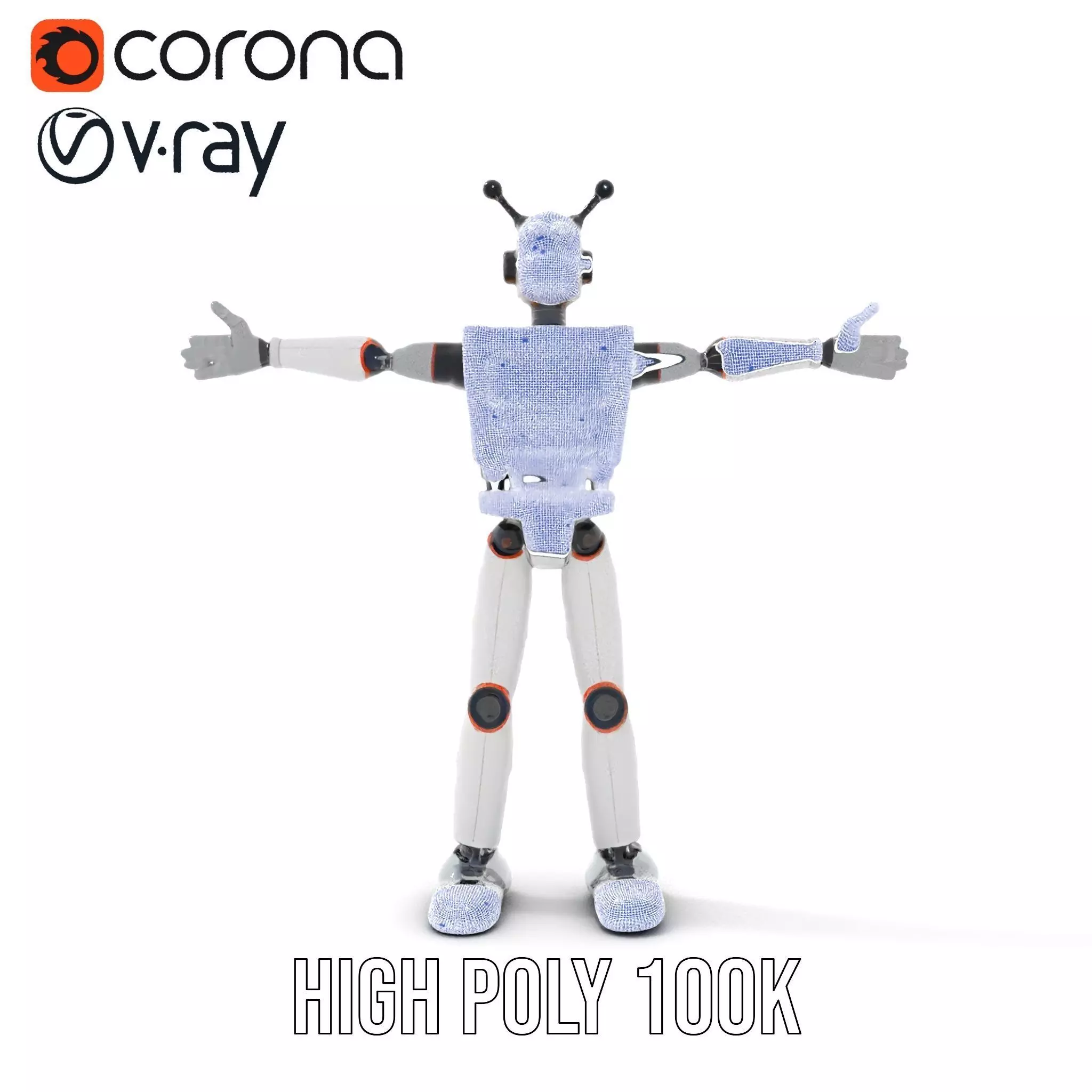 Retro Robot Character Model Pack Low-poly 3D model_32