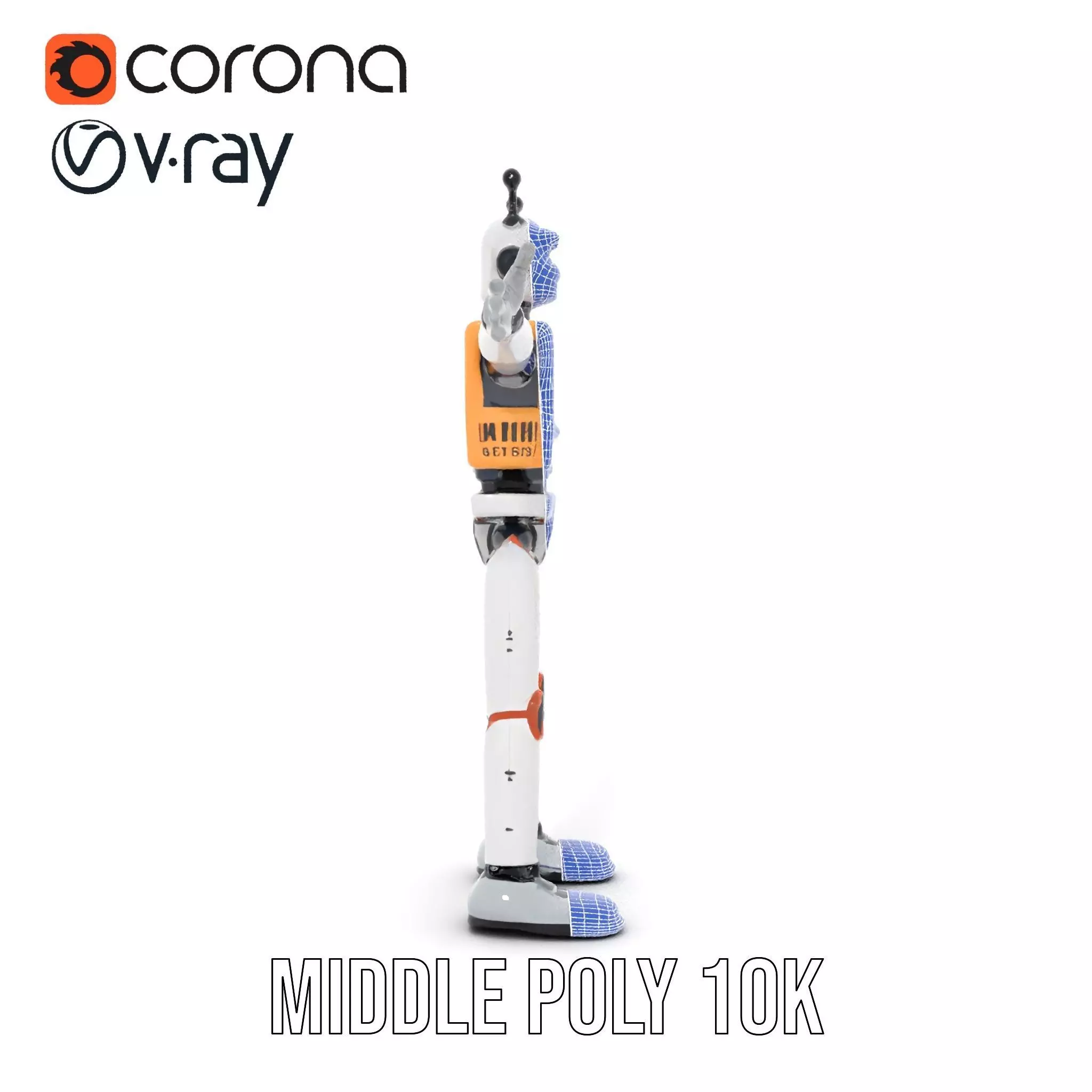 Retro Robot Character Model Pack Low-poly 3D model_29