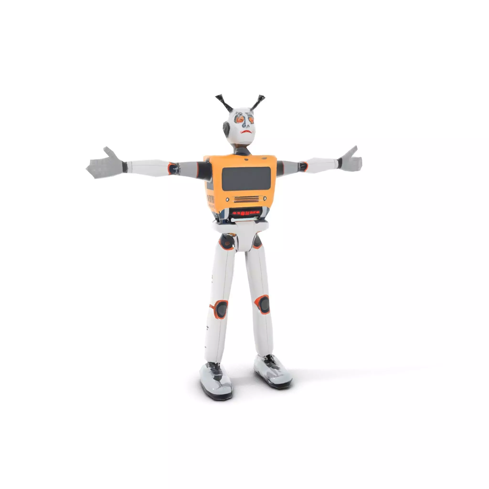 Retro Robot Character Model Pack Low-poly 3D model_7