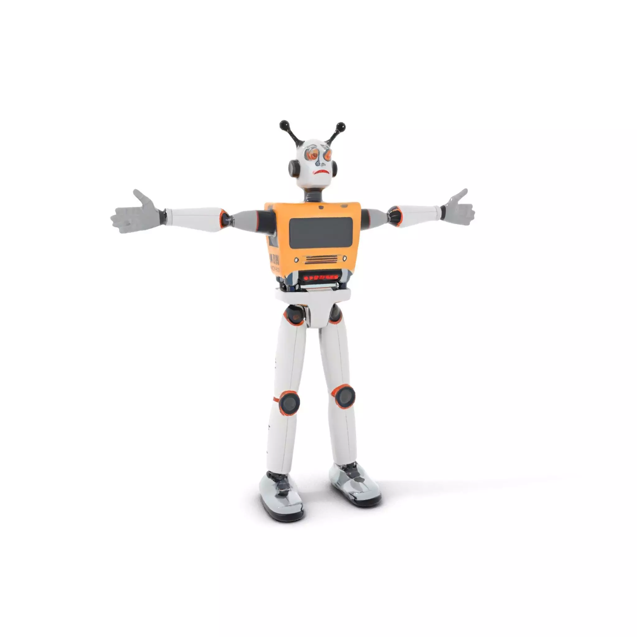 Retro Robot Character Model Pack Low-poly 3D model_12