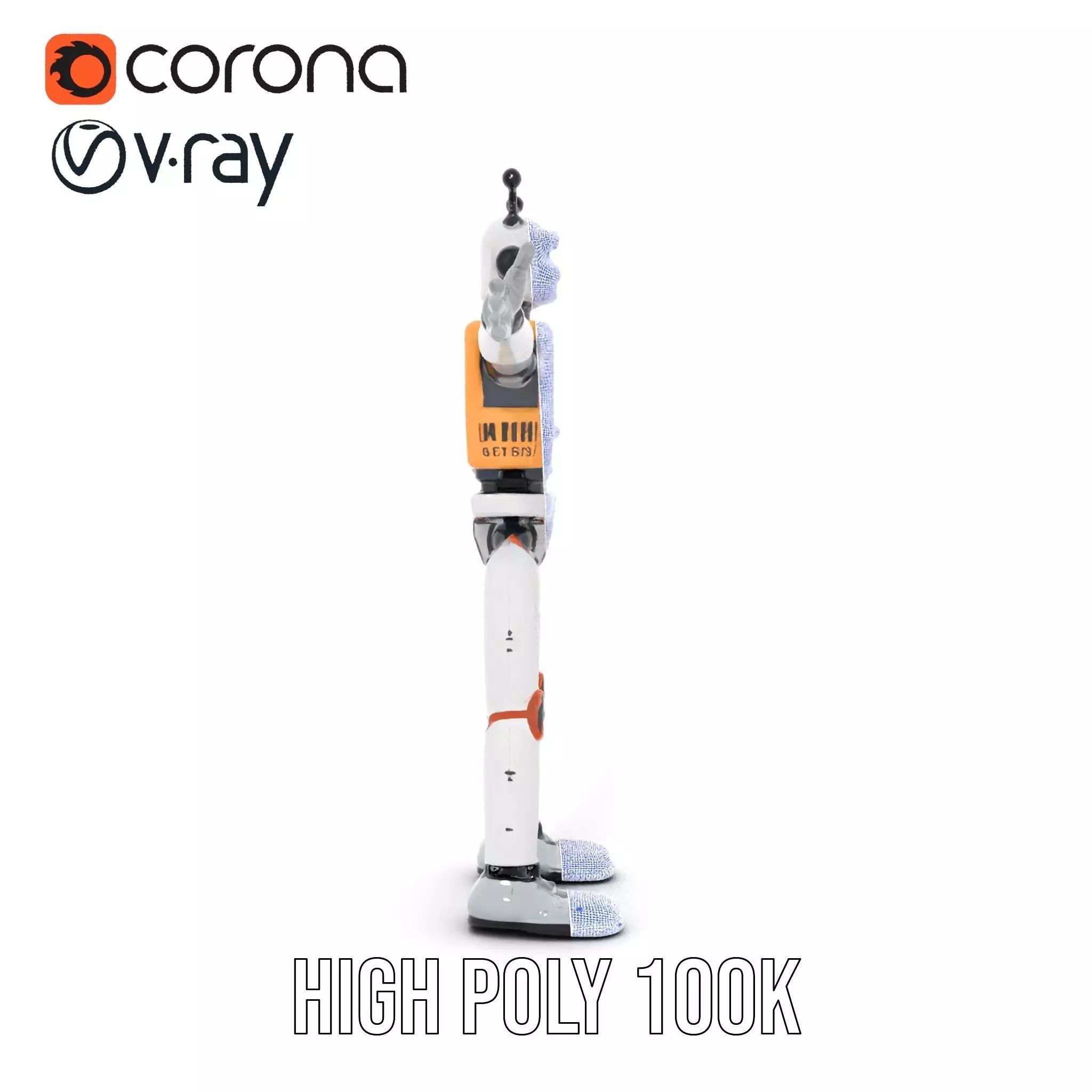 Retro Robot Character Model Pack Low-poly 3D model_31