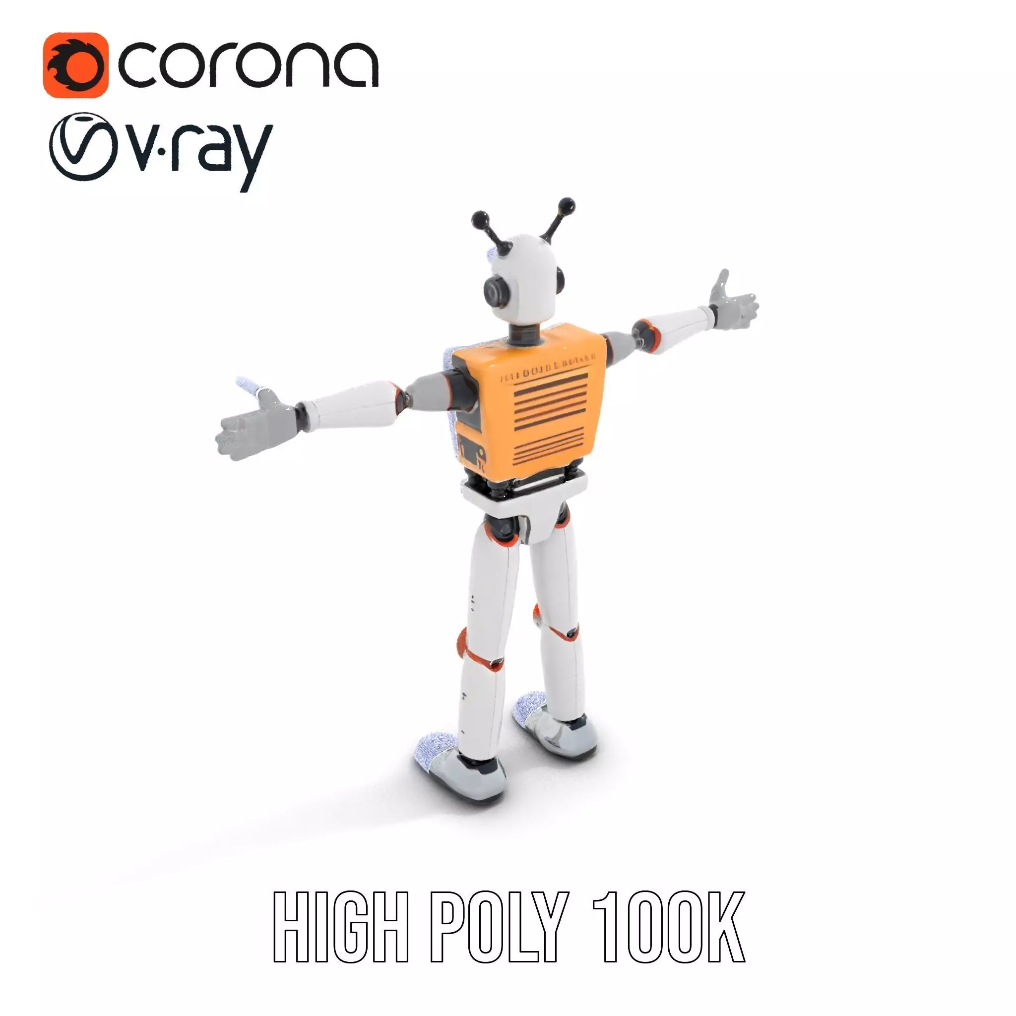Retro Robot Character Model Pack Low-poly 3D model_25