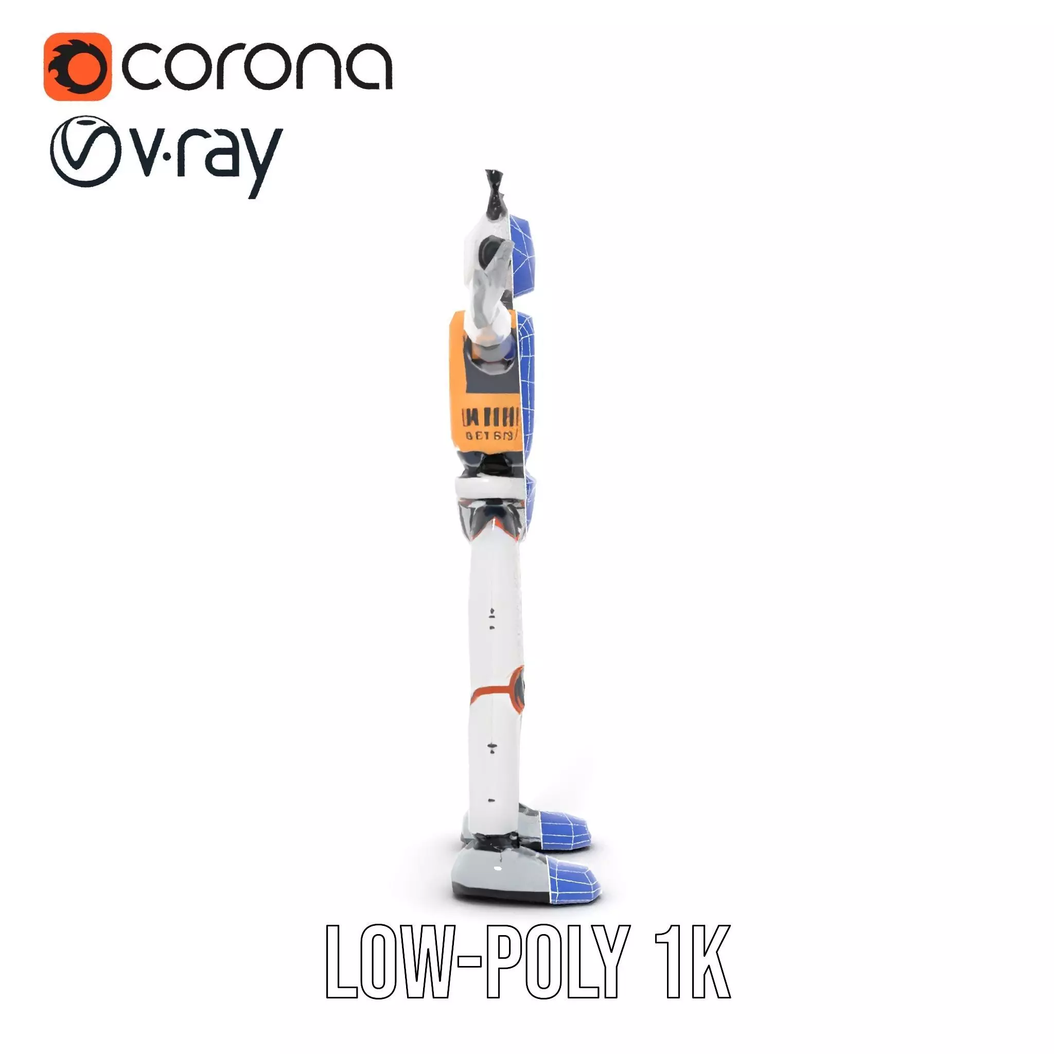 Retro Robot Character Model Pack Low-poly 3D model_30