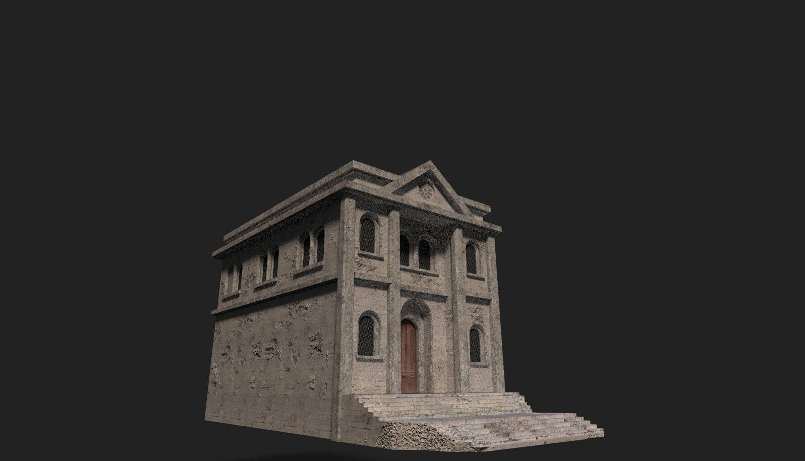 Medieval ruin Low-poly 3D model_1