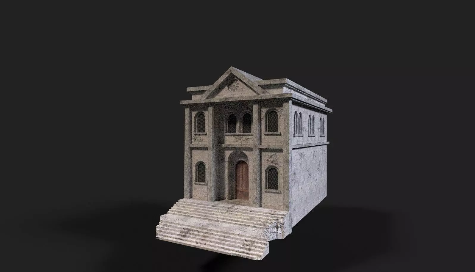 Medieval ruin Low-poly 3D model_0