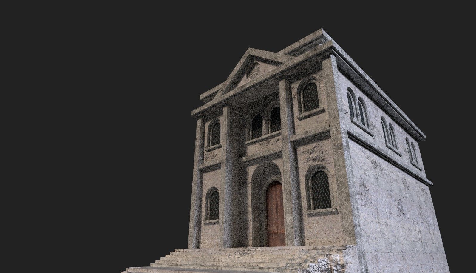 Medieval ruin Low-poly 3D model_2