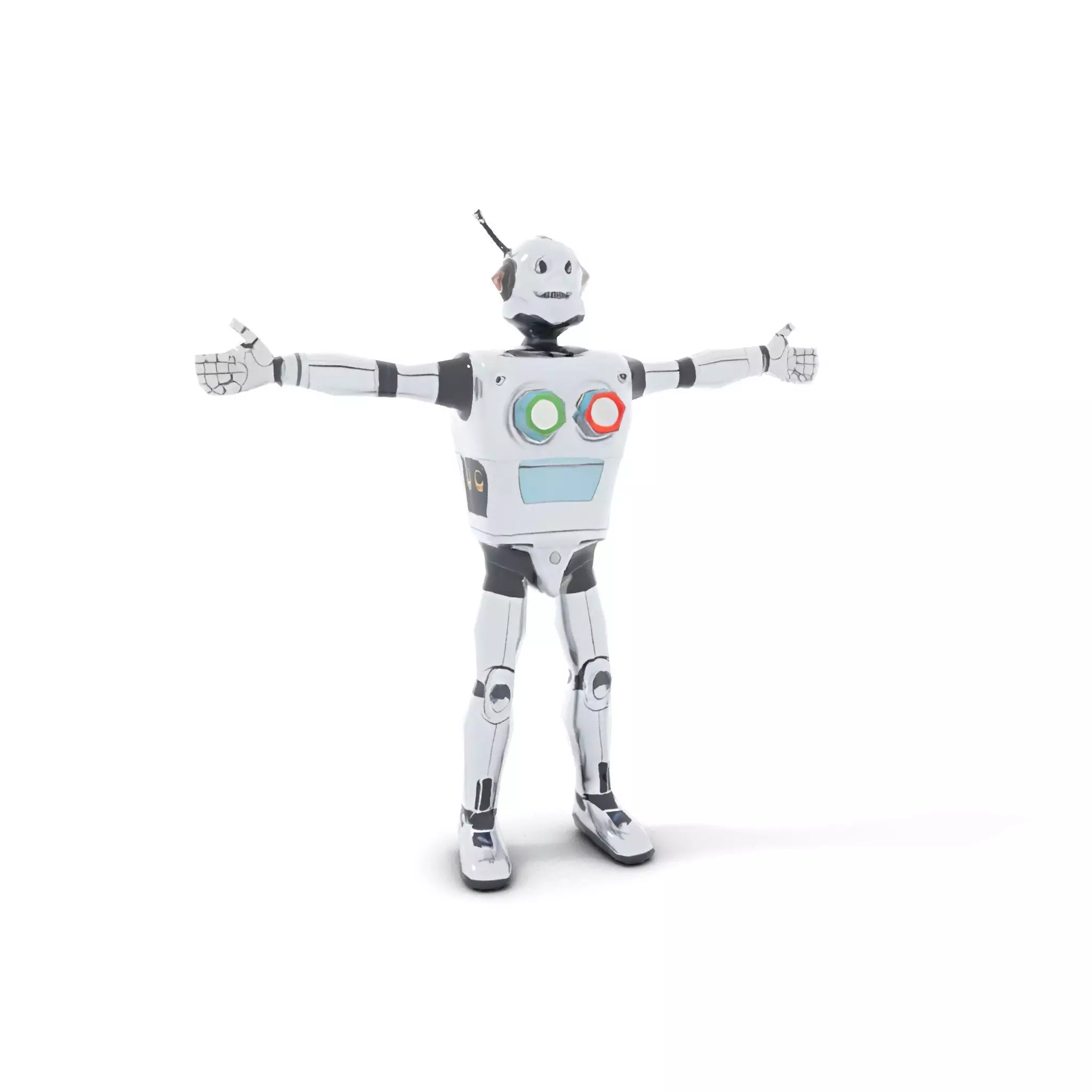 Retro Futuristic Robot Model Pack Low-poly 3D model_11