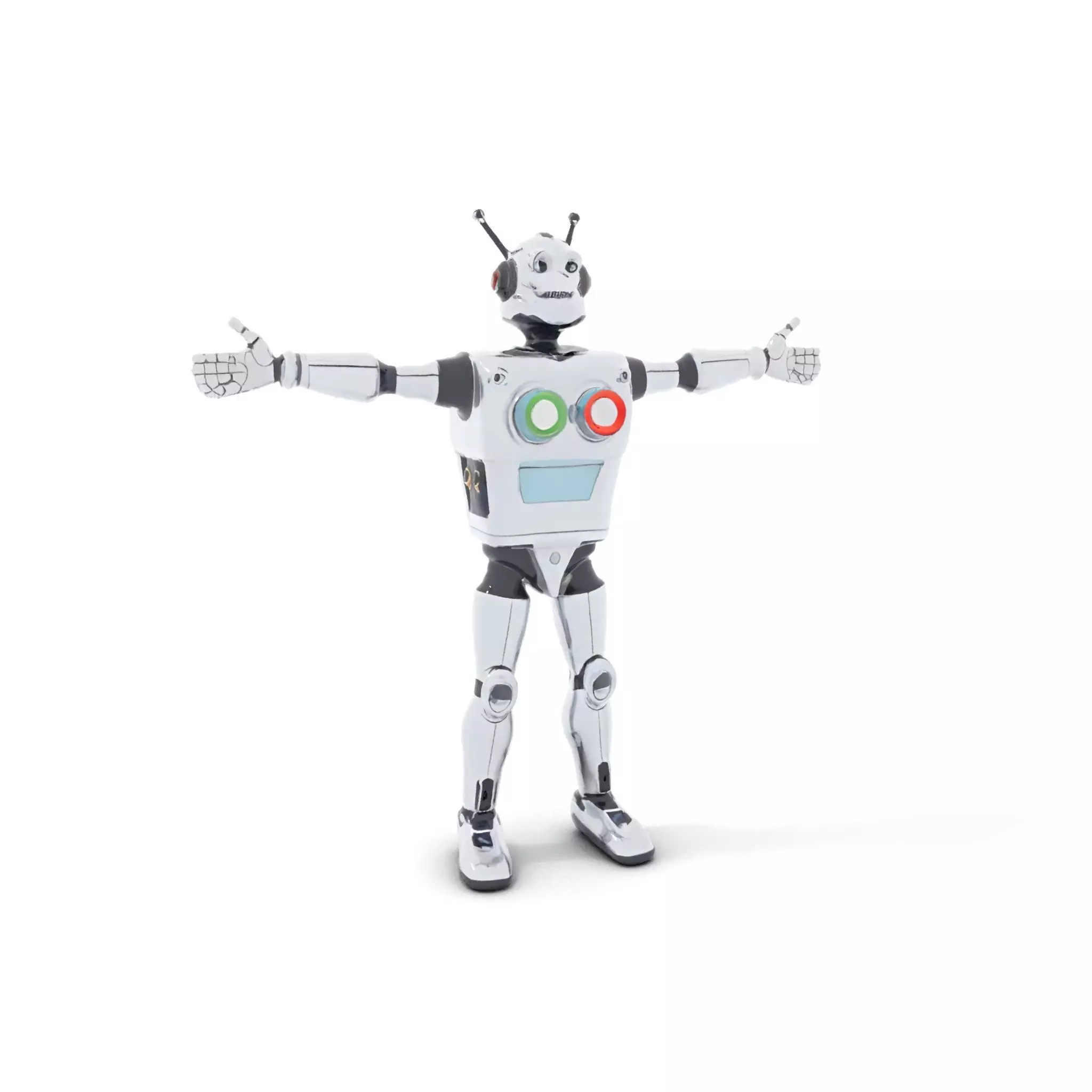 Retro Futuristic Robot Model Pack Low-poly 3D model_10