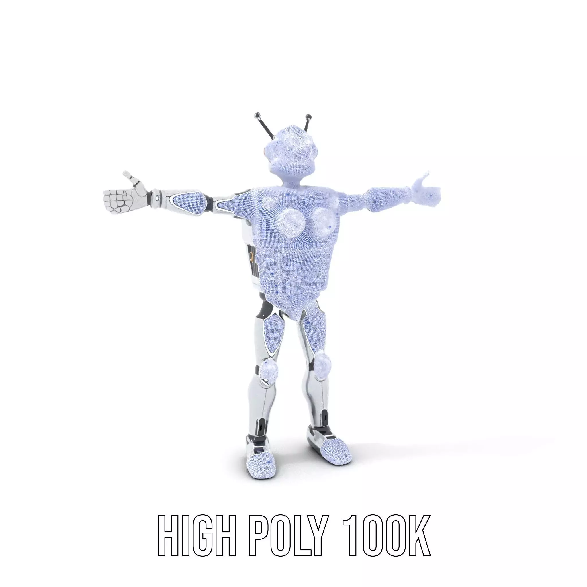 Retro Futuristic Robot Model Pack Low-poly 3D model_4