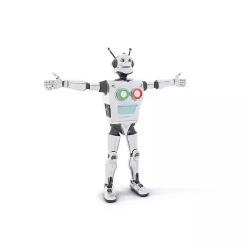 Retro Futuristic Robot Model Pack Low-poly 3D model