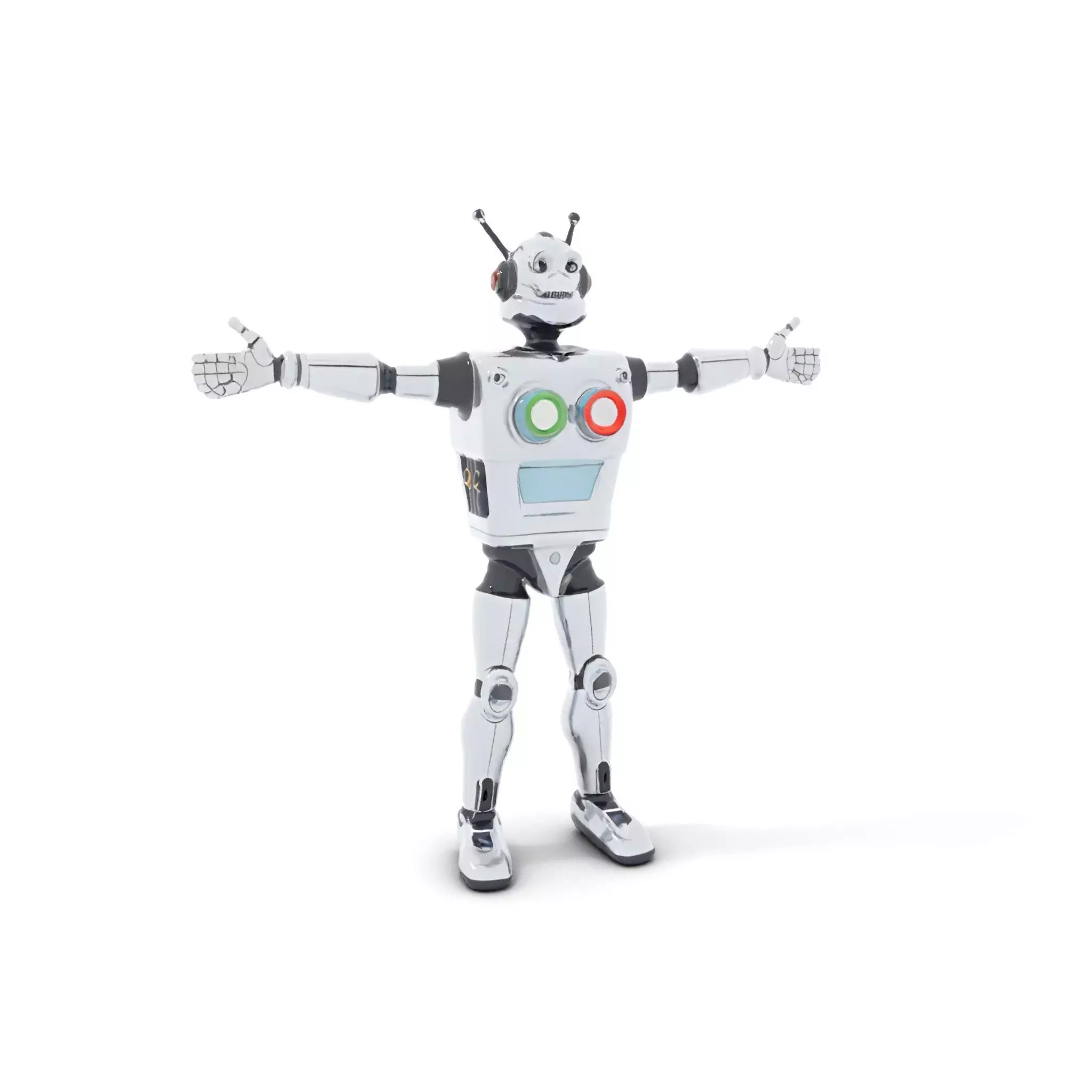 Retro Futuristic Robot Model Pack Low-poly 3D model_0