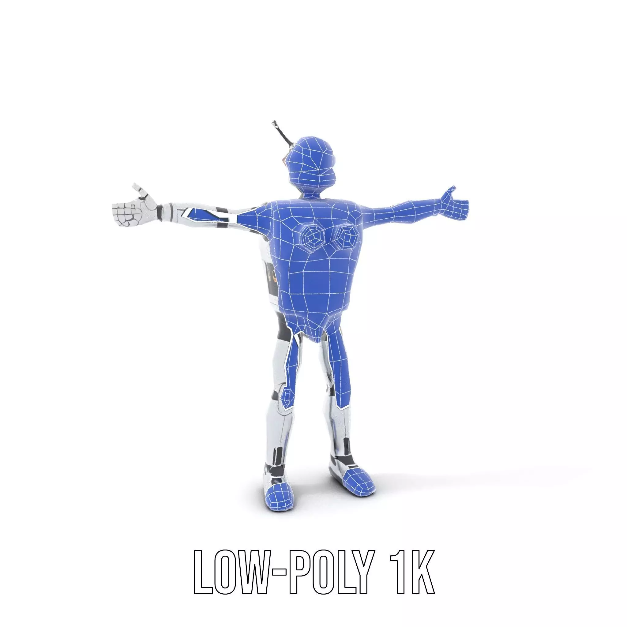 Retro Futuristic Robot Model Pack Low-poly 3D model_24