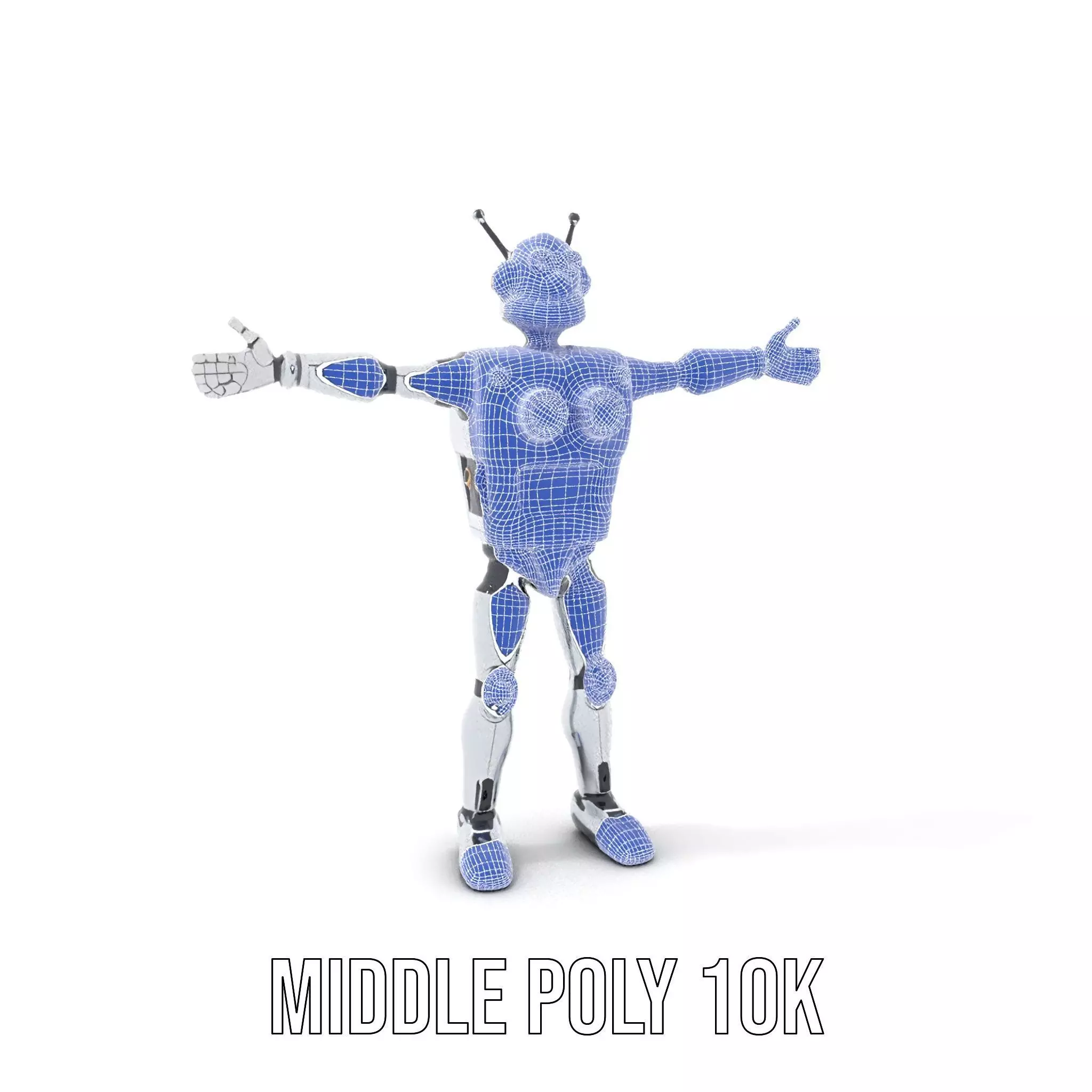 Retro Futuristic Robot Model Pack Low-poly 3D model_20