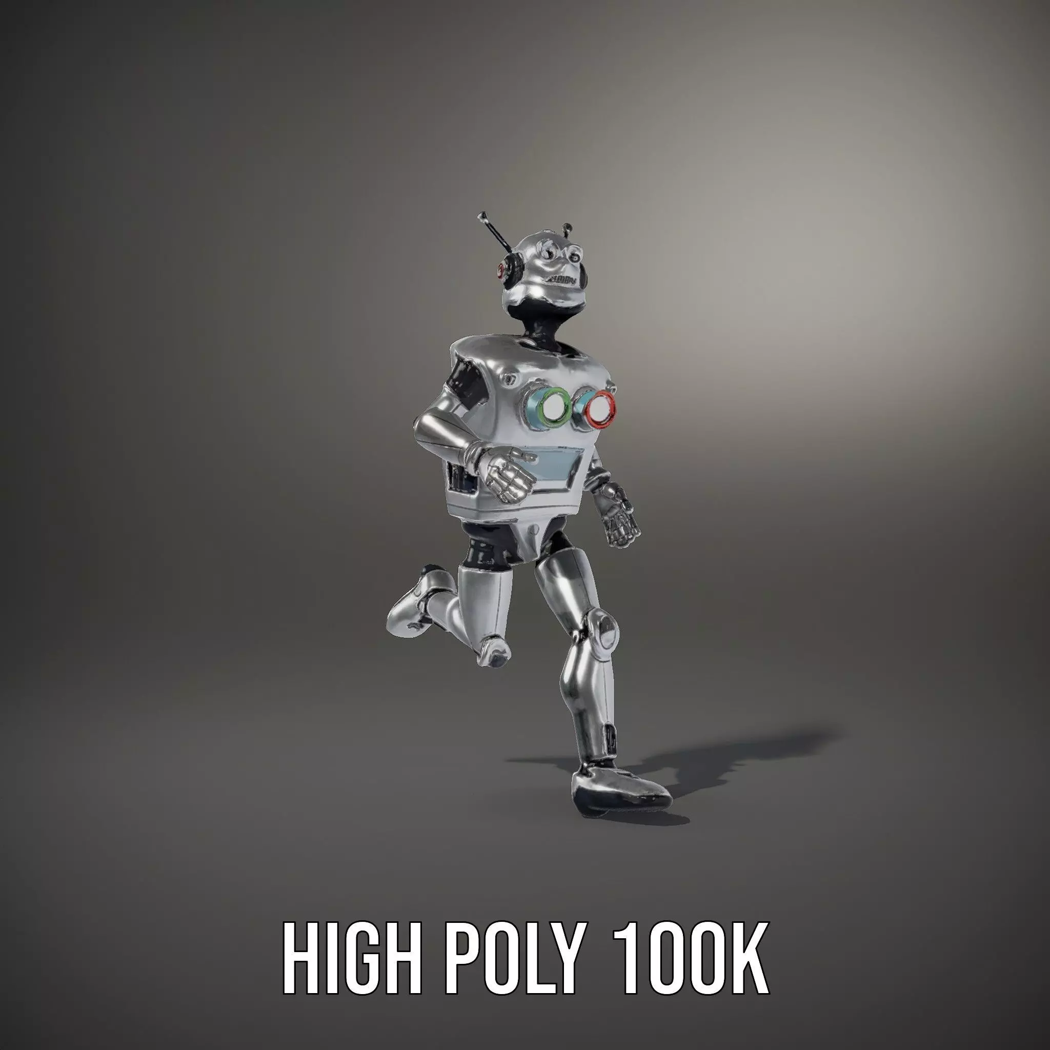 Retro Futuristic Robot Model Pack Low-poly 3D model_25