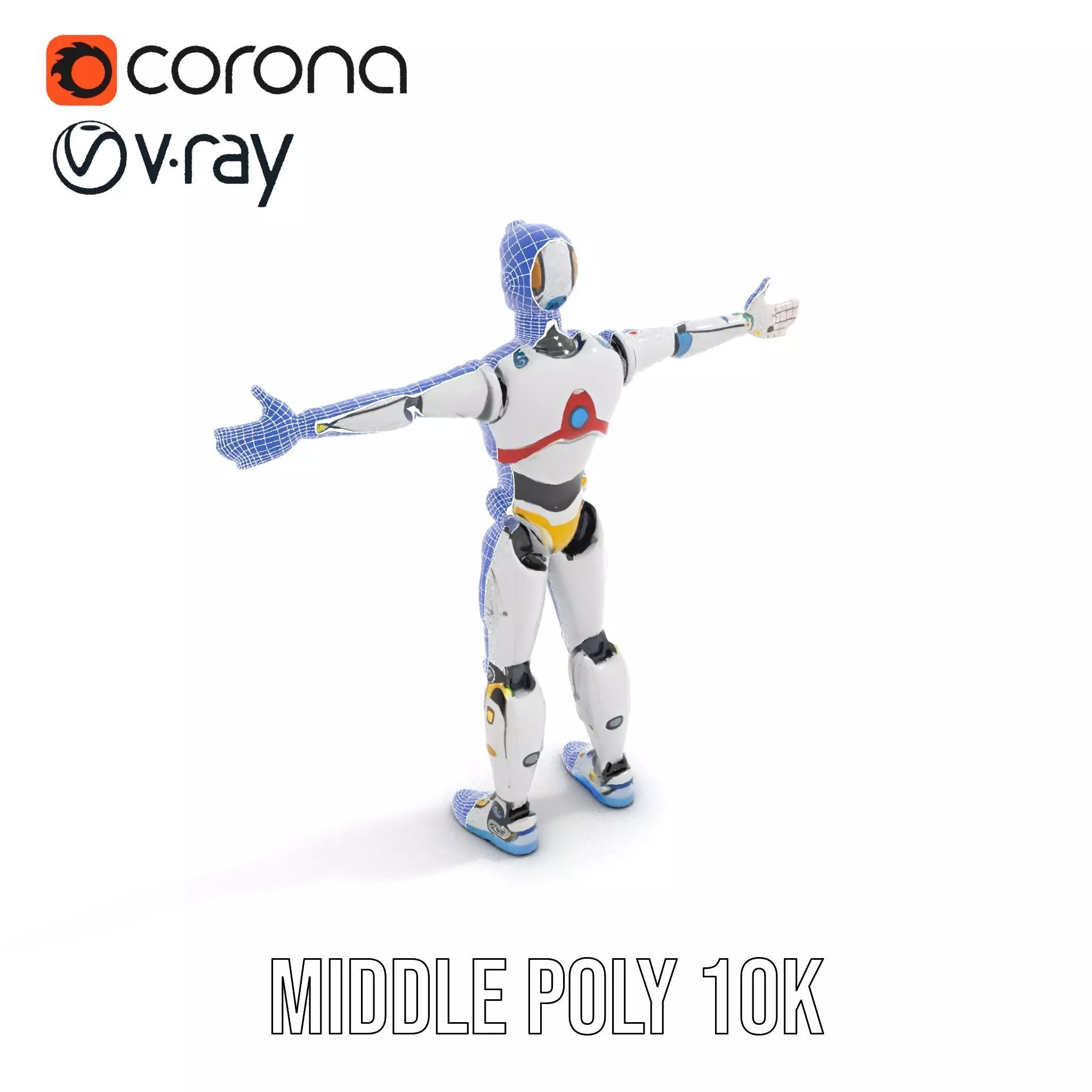 Futuristic Humanoid Robot Model Pack Low-poly 3D model_30