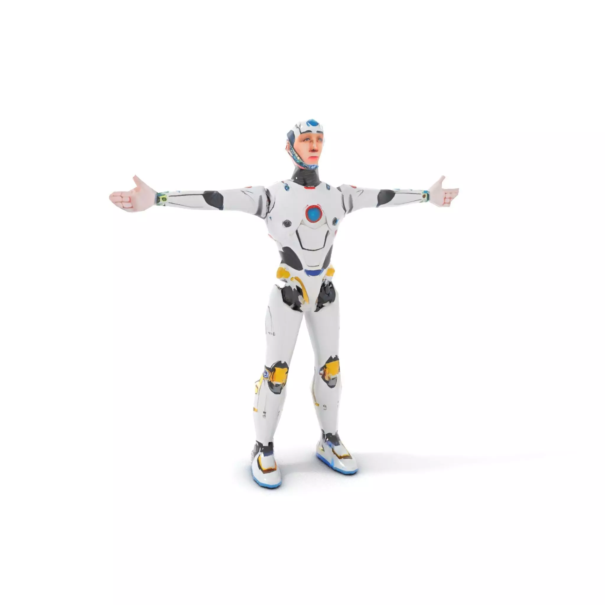 Futuristic Humanoid Robot Model Pack Low-poly 3D model_7