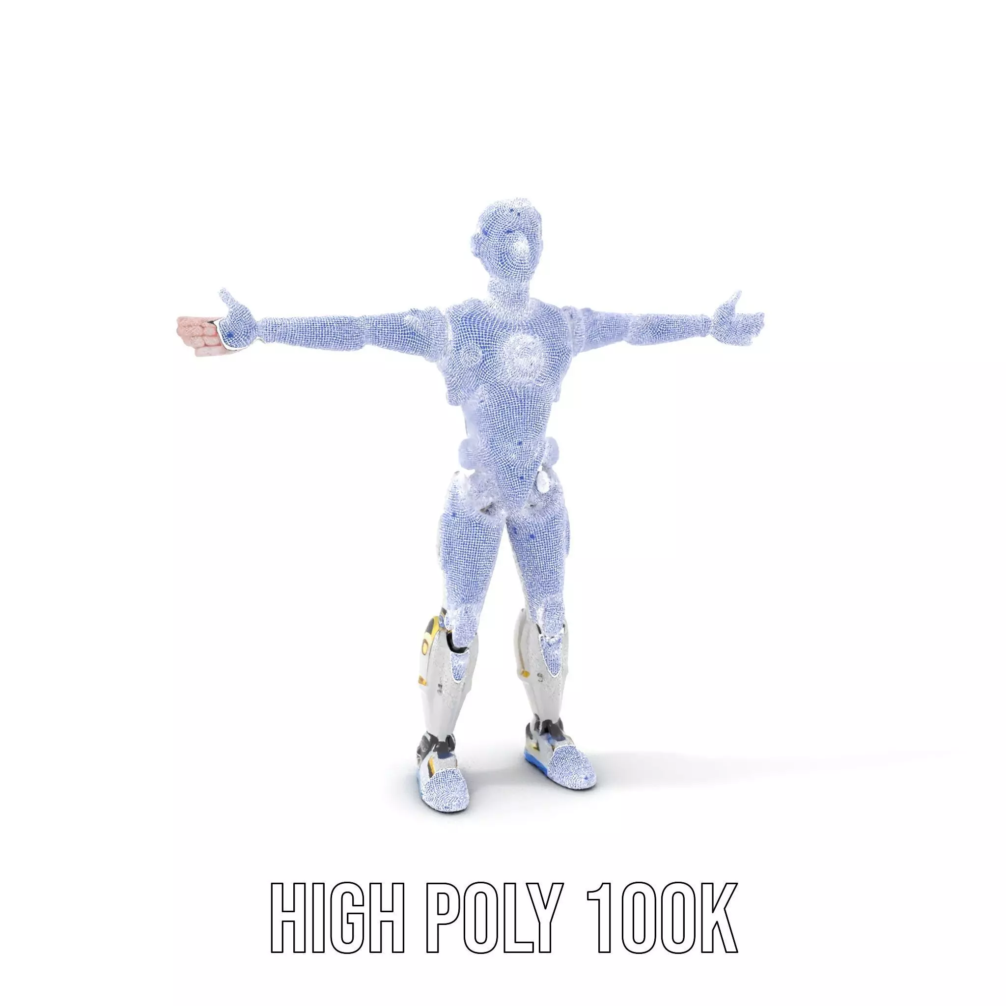 Futuristic Humanoid Robot Model Pack Low-poly 3D model_4