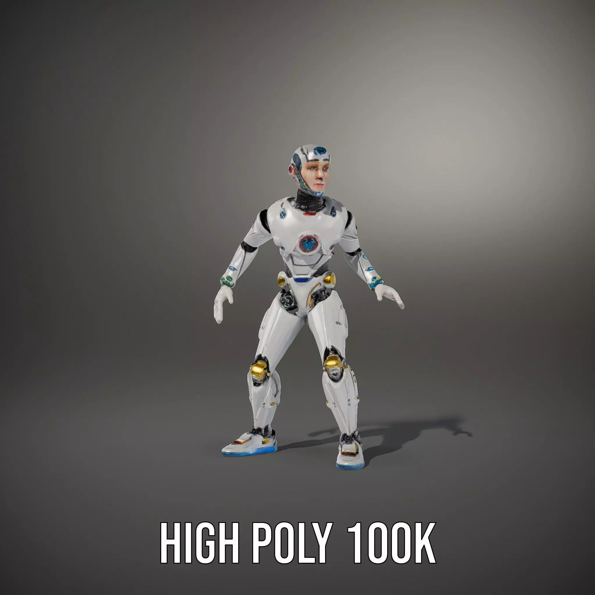 Futuristic Humanoid Robot Model Pack Low-poly 3D model_33