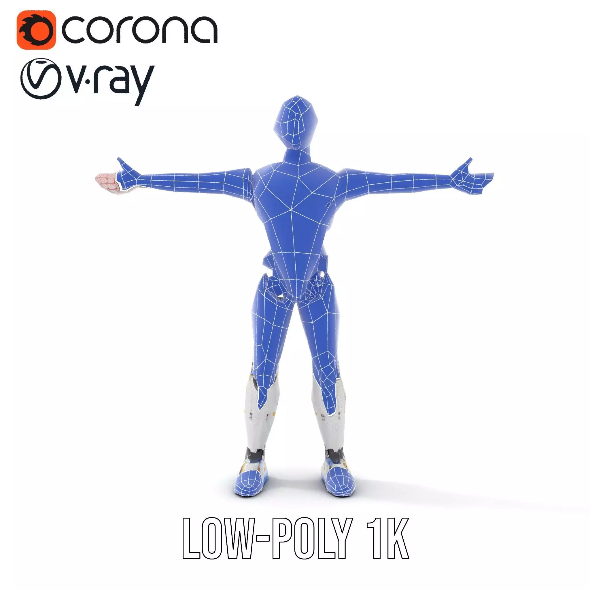 Futuristic Humanoid Robot Model Pack Low-poly 3D model_31