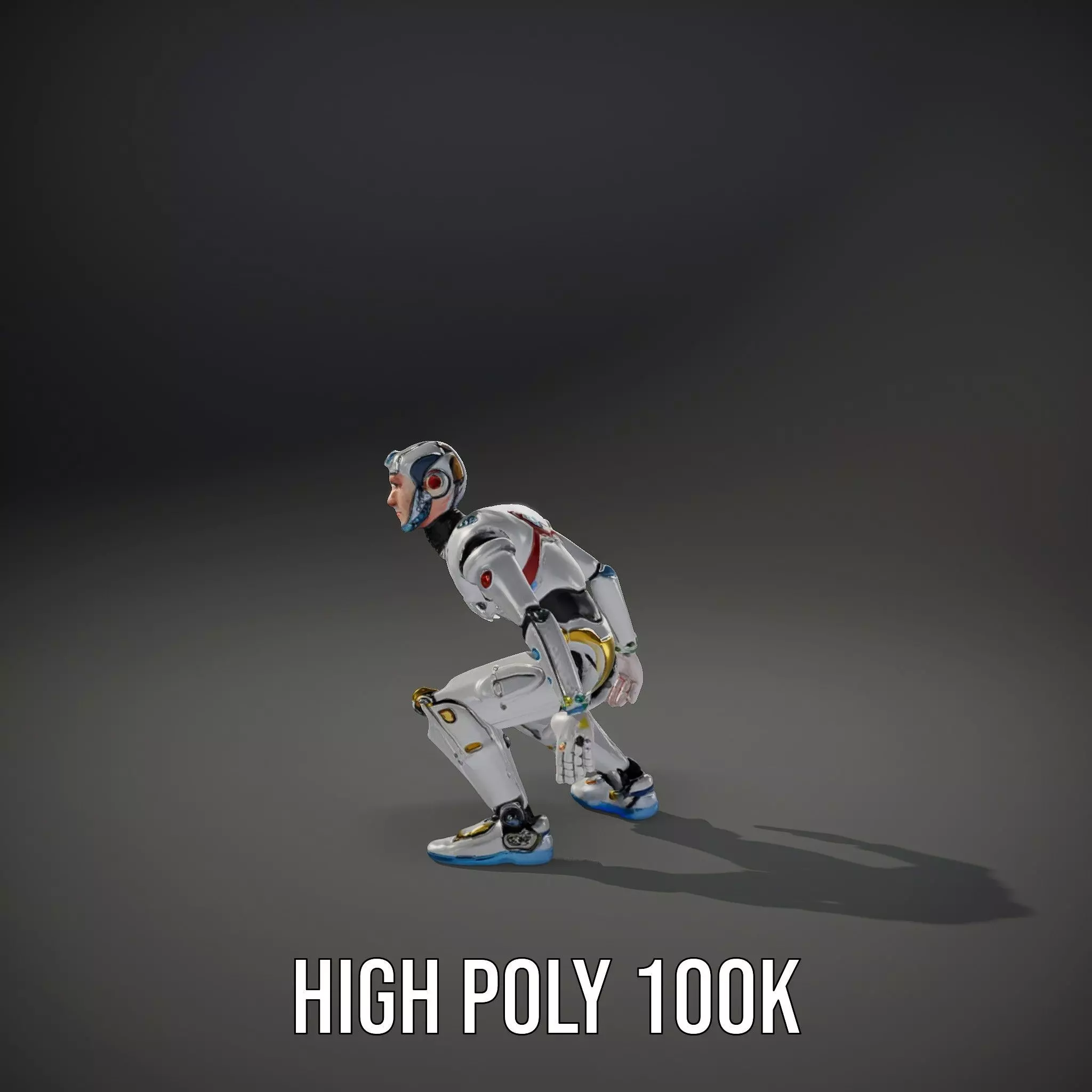 Futuristic Humanoid Robot Model Pack Low-poly 3D model_34