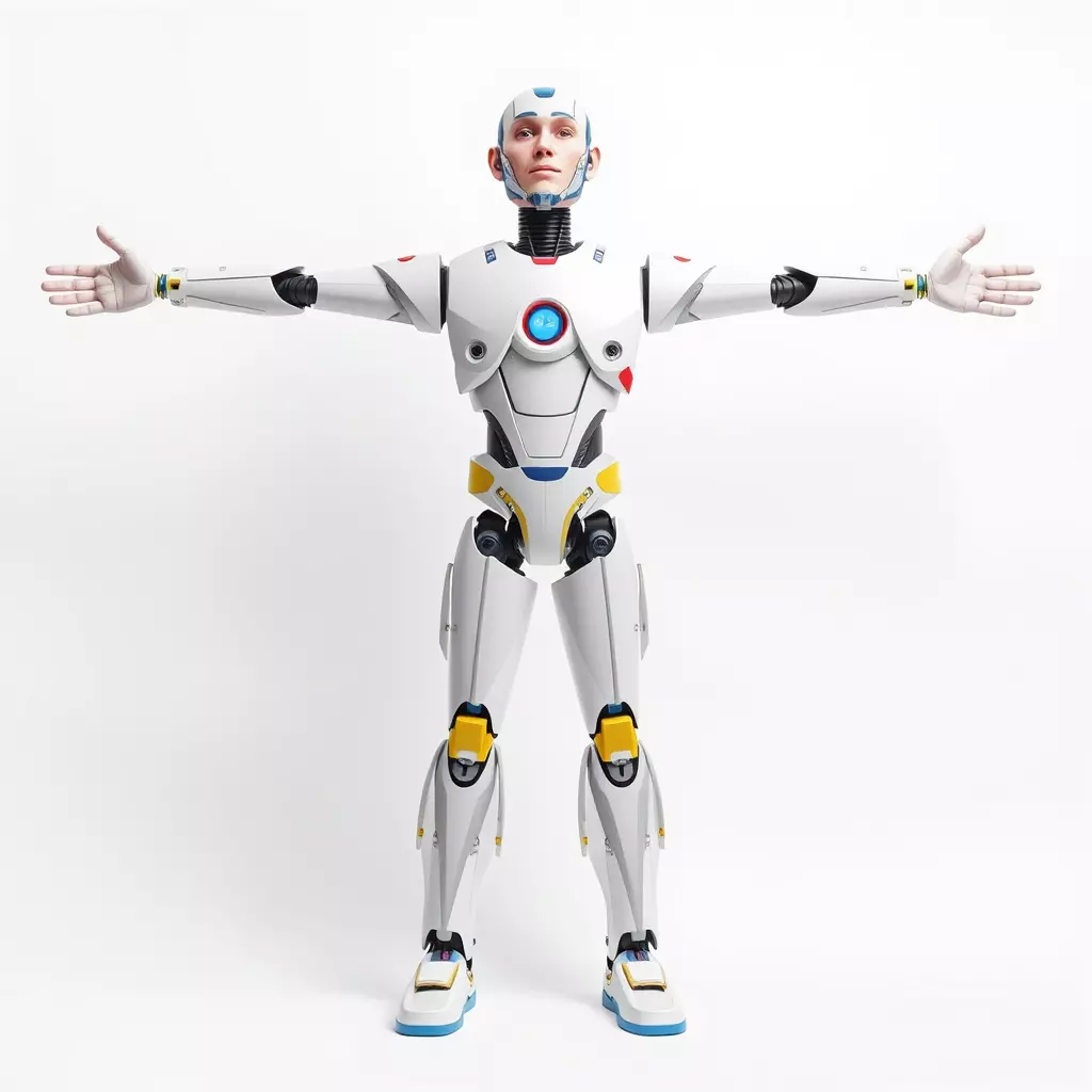 Futuristic Humanoid Robot Model Pack Low-poly 3D model_2