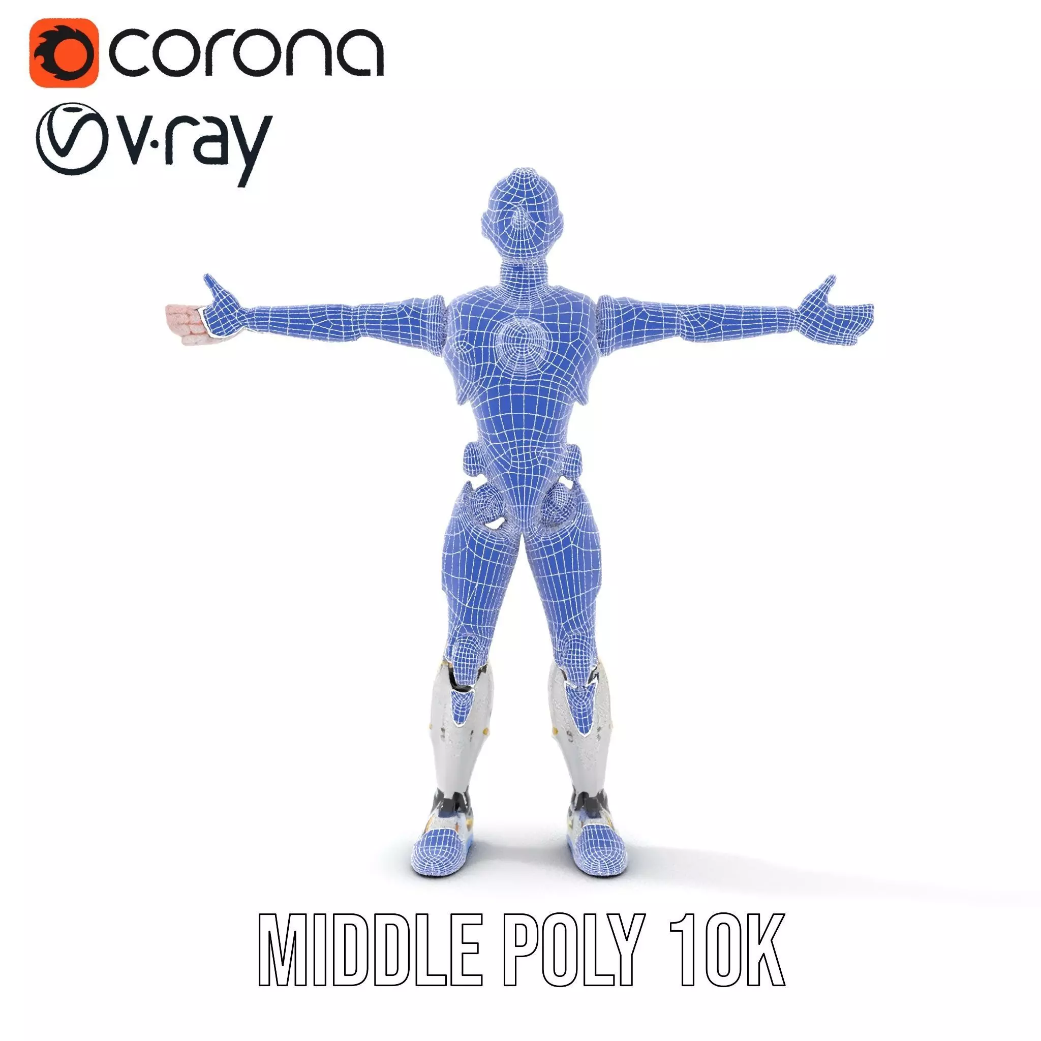 Futuristic Humanoid Robot Model Pack Low-poly 3D model_15