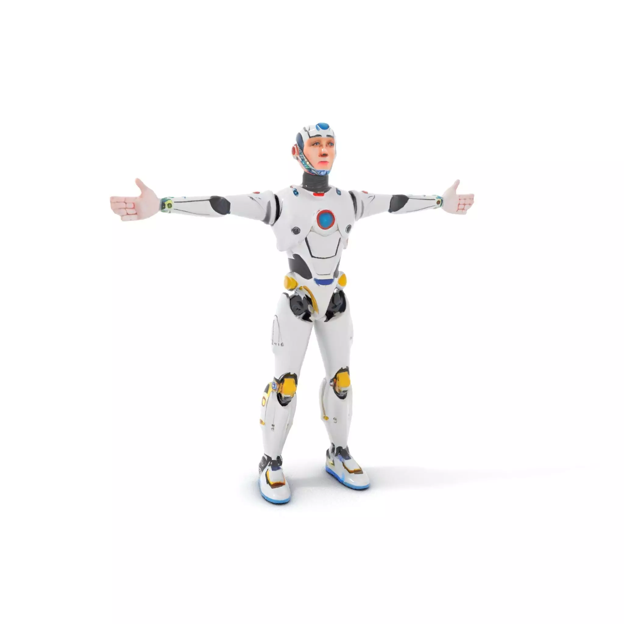 Futuristic Humanoid Robot Model Pack Low-poly 3D model_18