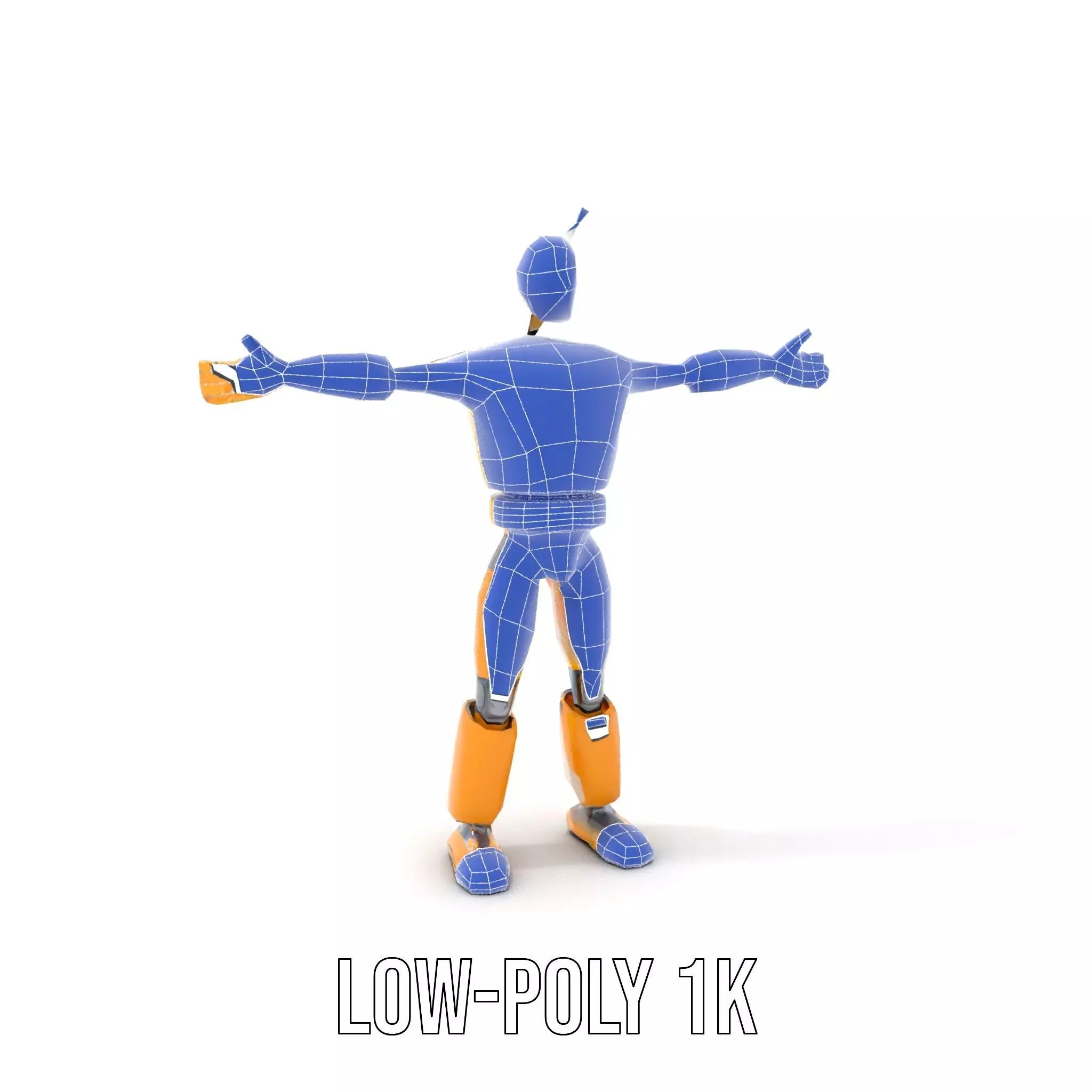 Yellow Robot Character model pack with Articulated Limbs Low-poly 3D model_25