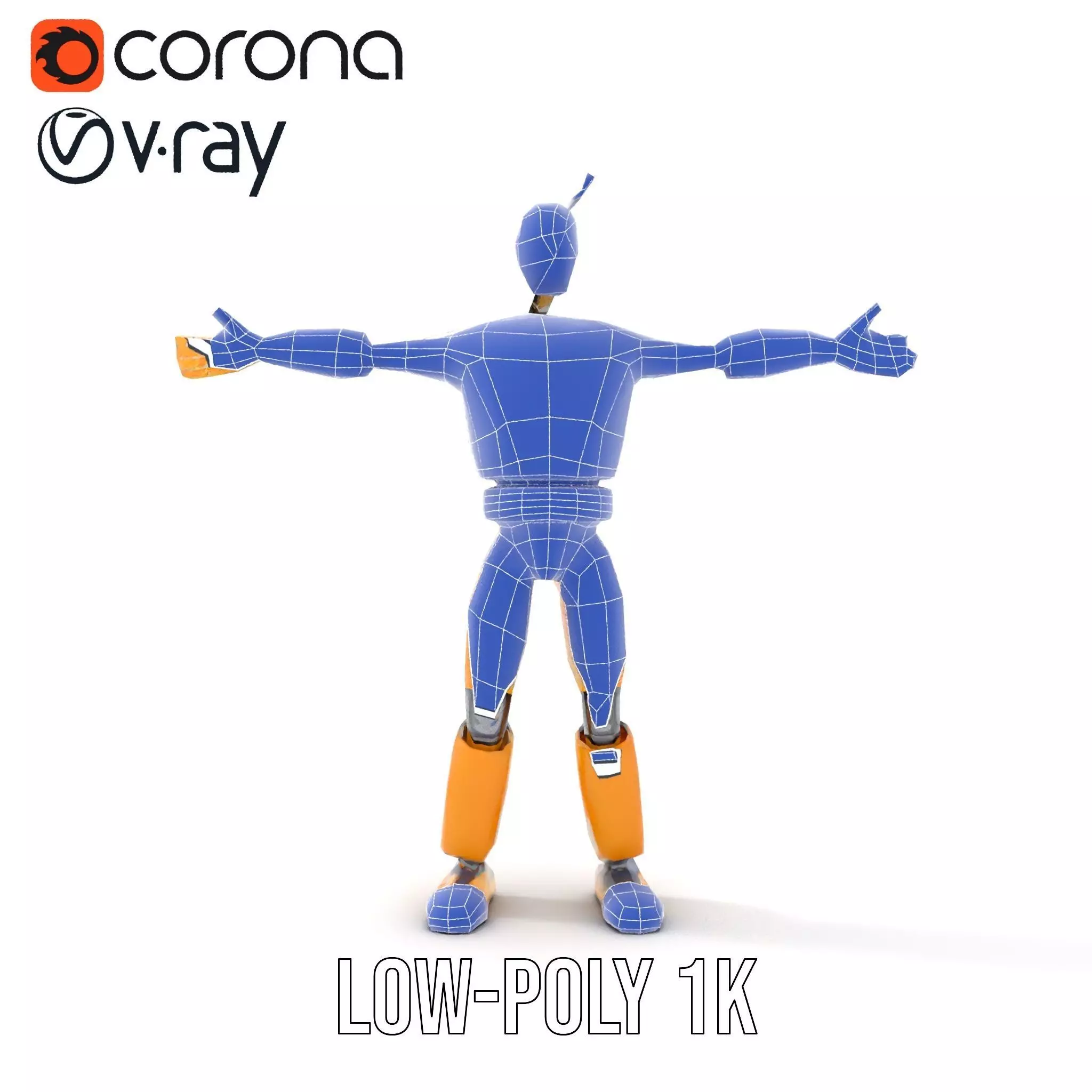 Yellow Robot Character model pack with Articulated Limbs Low-poly 3D model_28