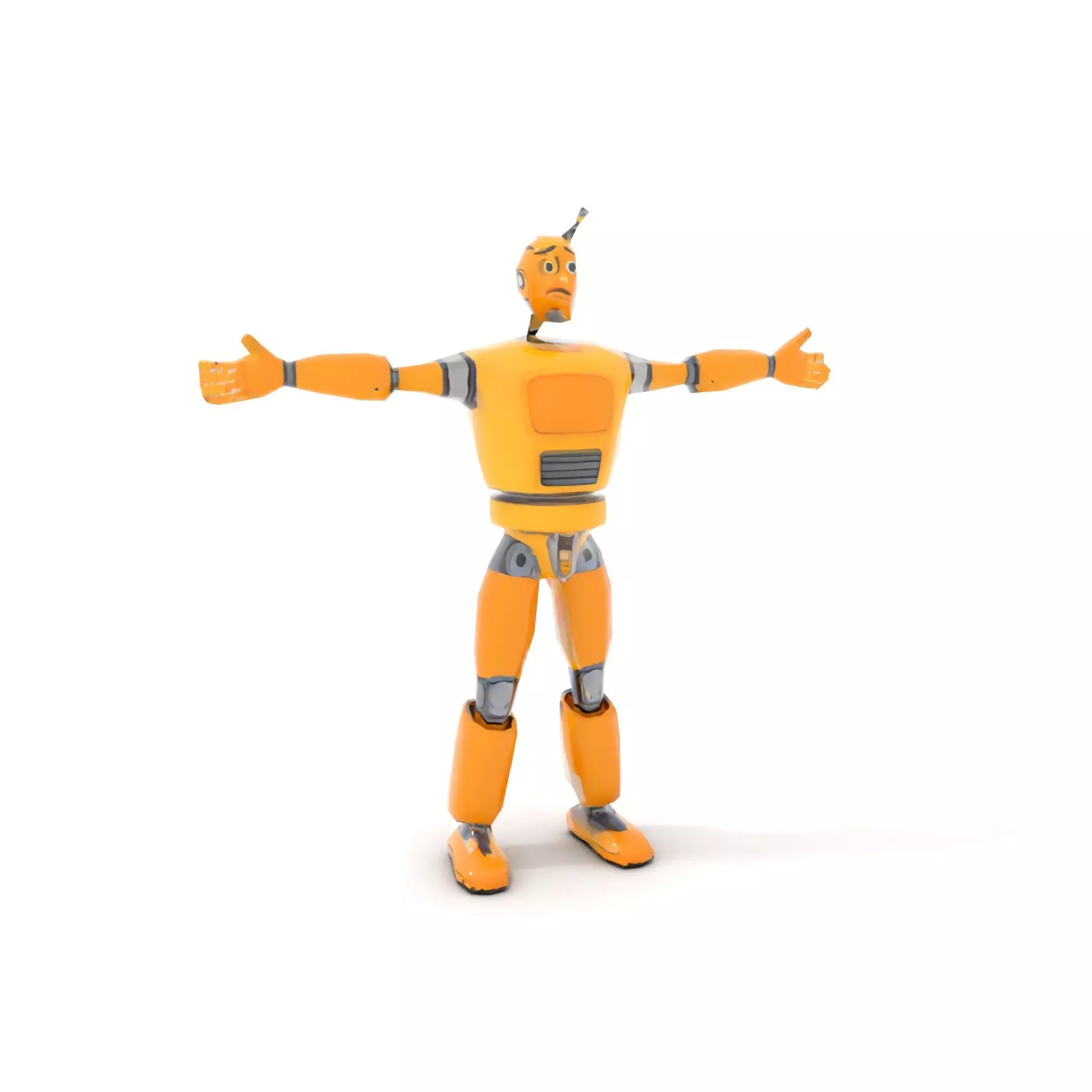 Yellow Robot Character model pack with Articulated Limbs Low-poly 3D model_13