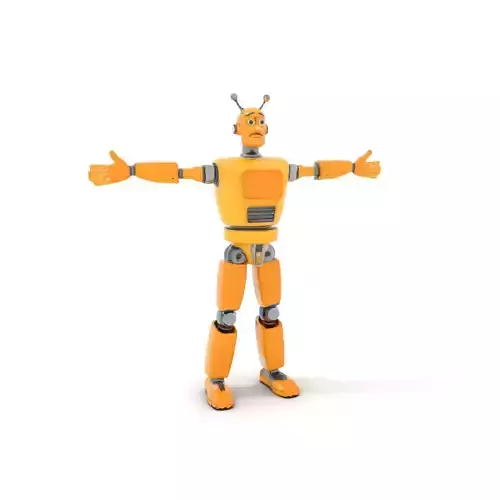 Yellow Robot Character model pack with Articulated Limbs Low-poly 3D model