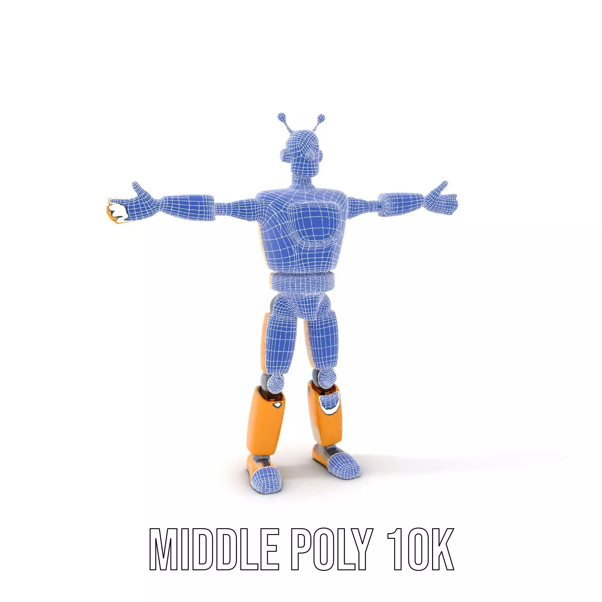 Yellow Robot Character model pack with Articulated Limbs Low-poly 3D model_24