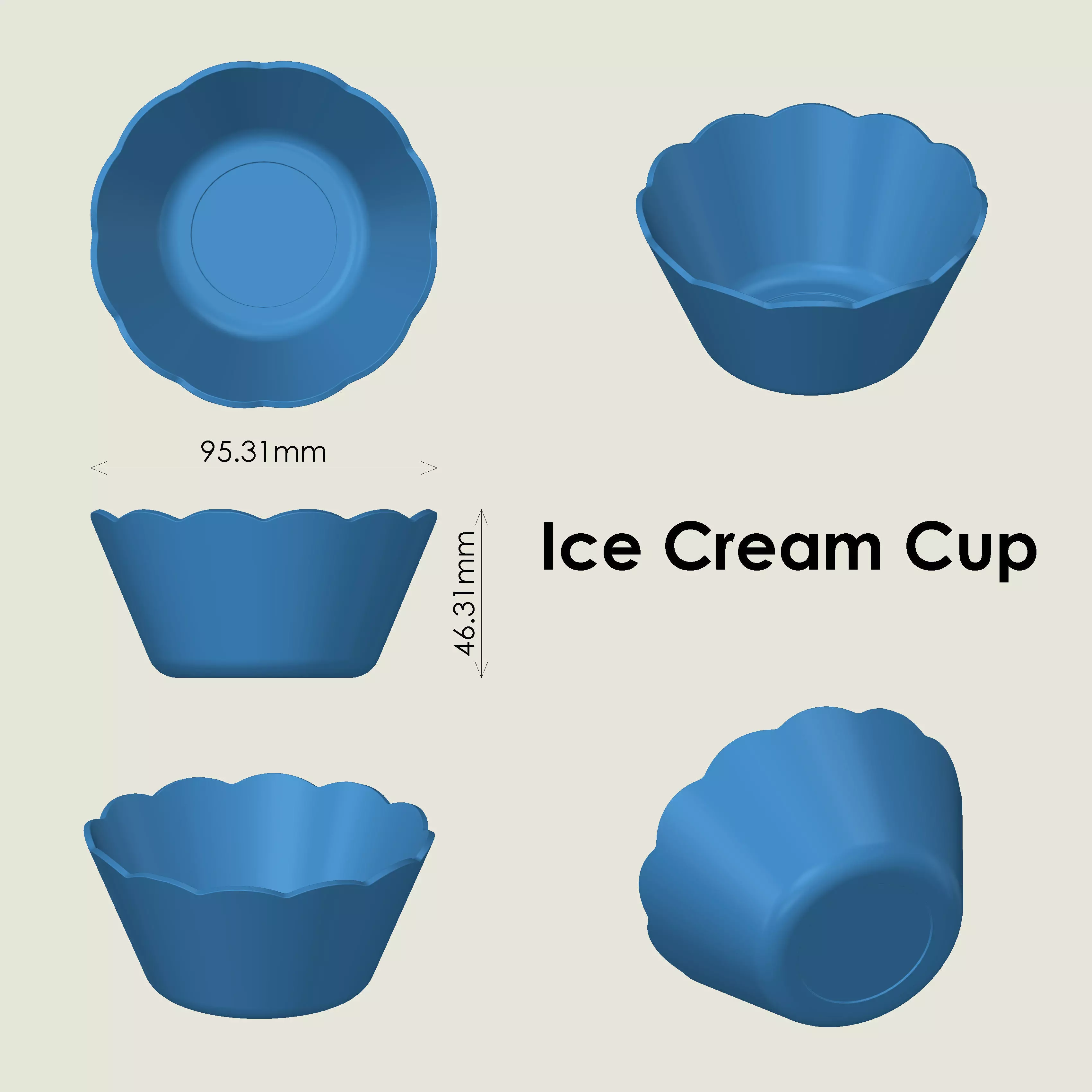Ice Cream Cup 3D print model_3