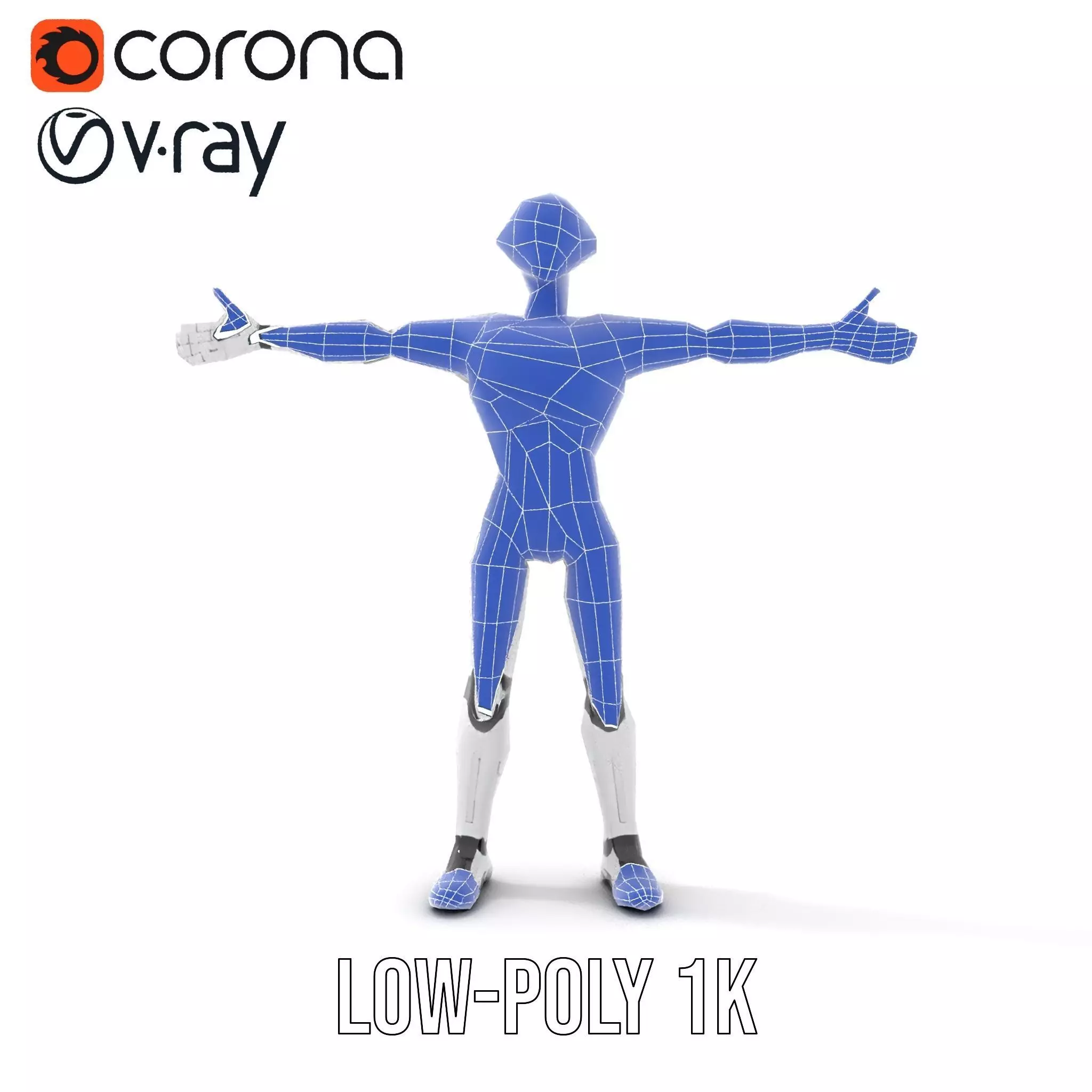 Futuristic Humanoid Robot Model Pack with Arm Extensions Low-poly 3D model_19