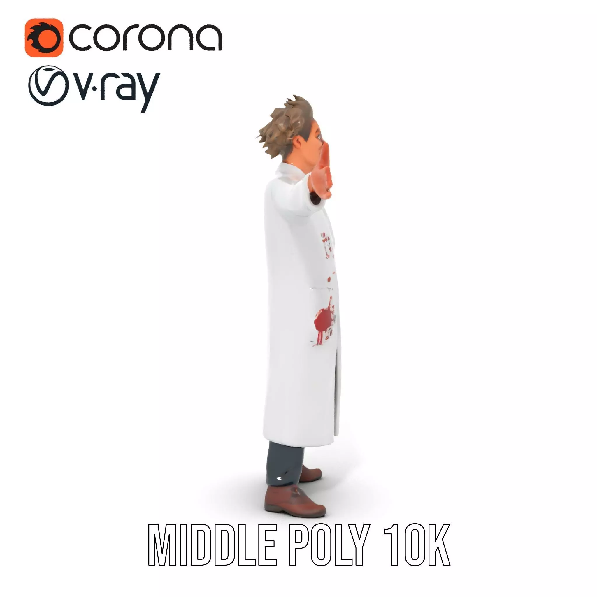 Mad Scientist Character Model Pack Low-poly 3D model_9