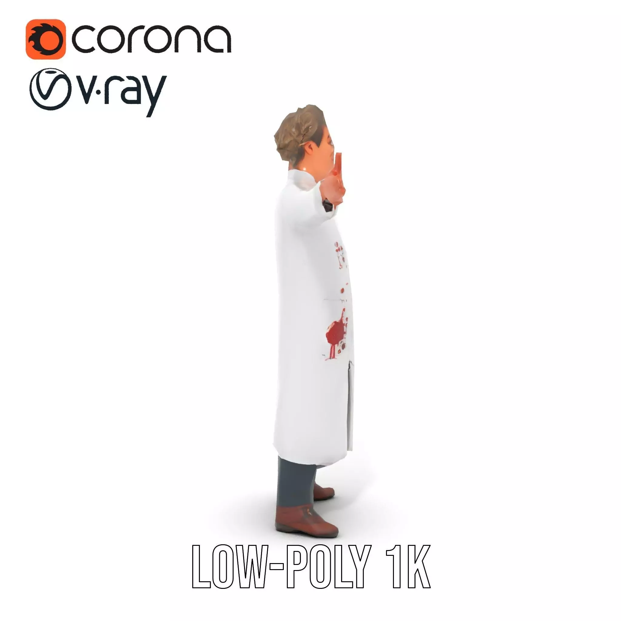Mad Scientist Character Model Pack Low-poly 3D model_15